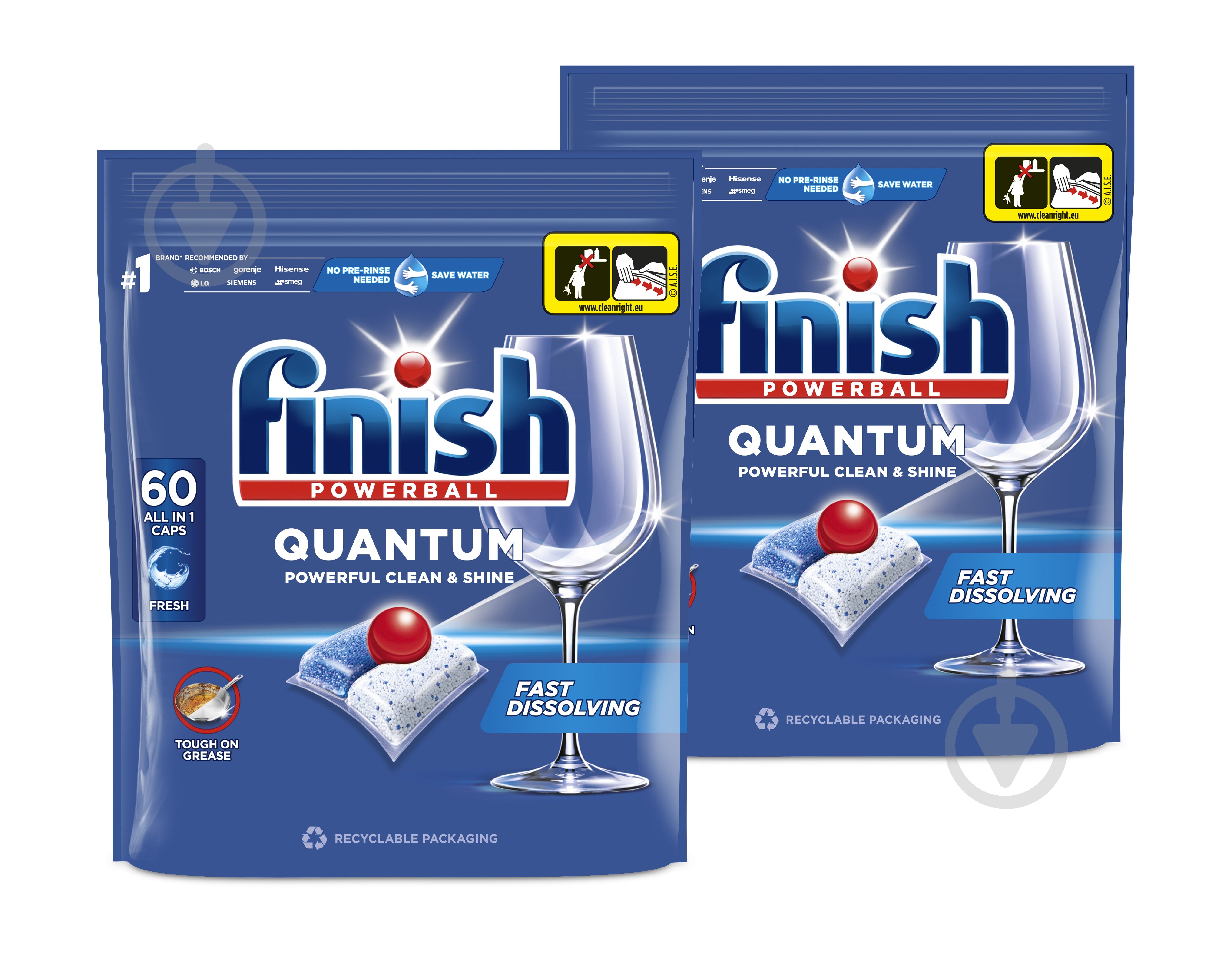 Набір капсул для посудомийних машин Finish Quantum All in 1 (60+60) 120 шт. - фото 1