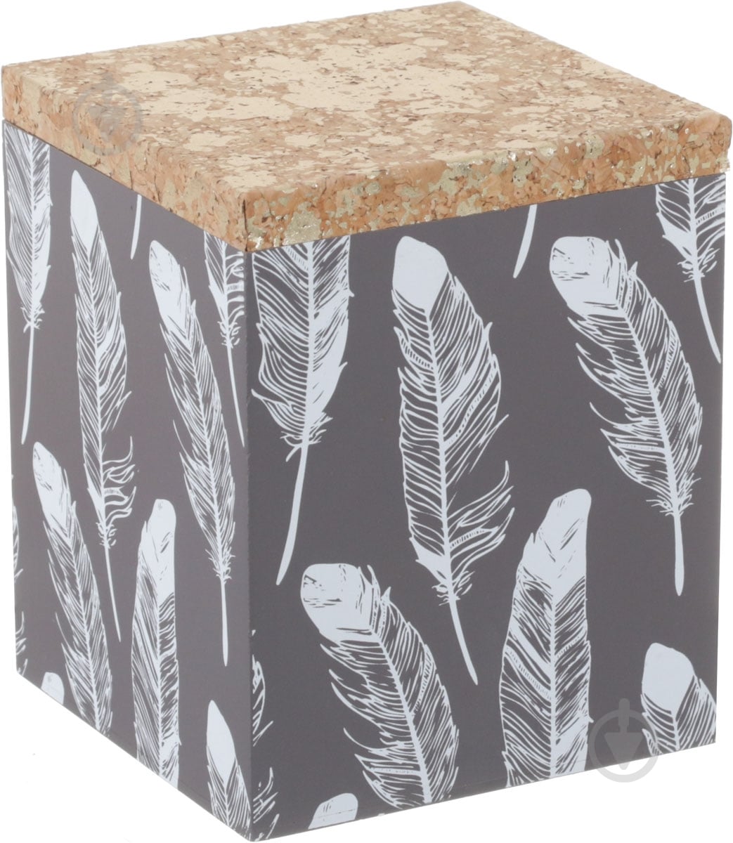 Шкатулка декорирована Перья 12х12х15 см - фото 1