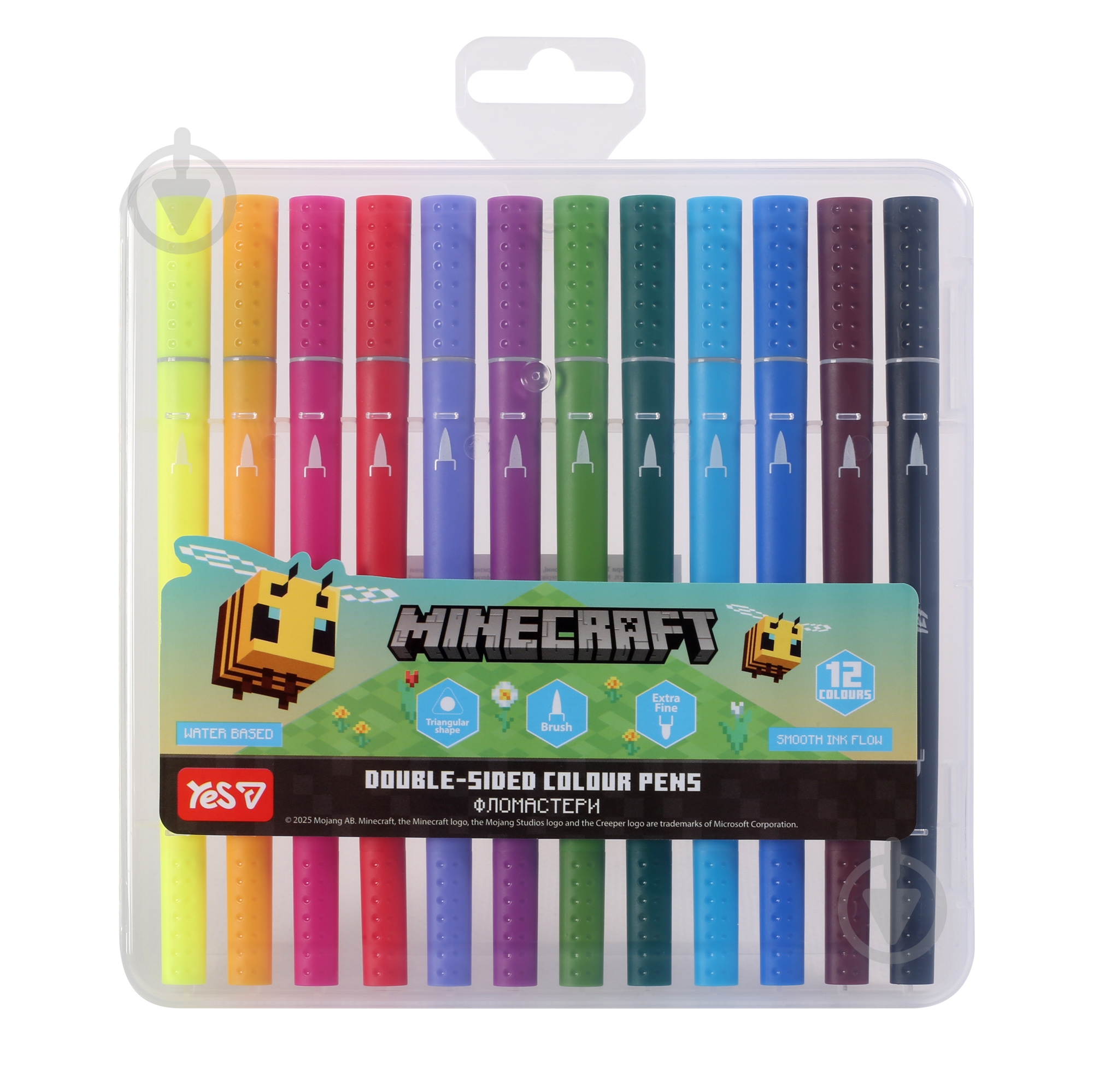 Фломастеры двухсторонние Minecraft Spring 12 цветов 650596 YES - фото 1