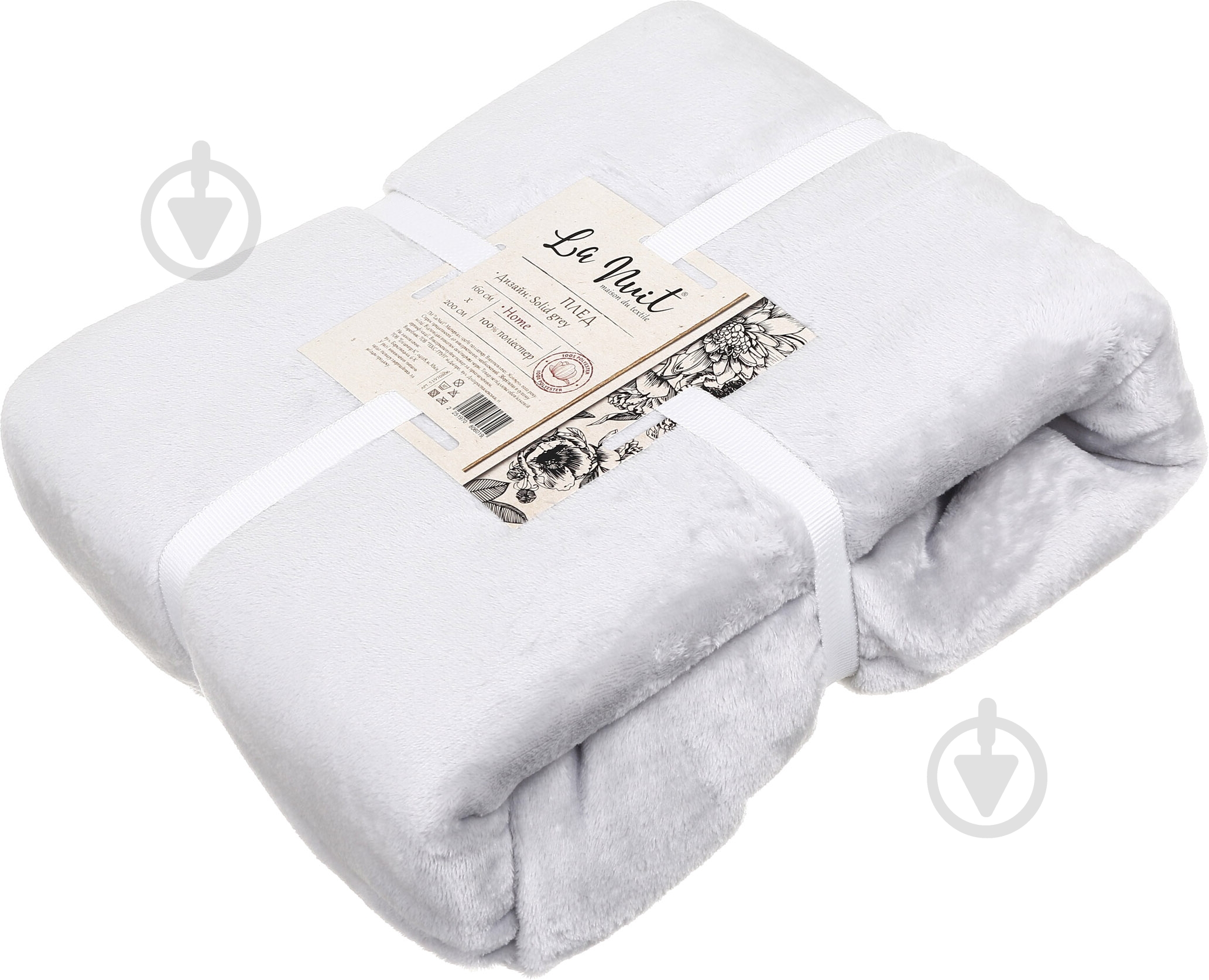 Плед из микрофибры Frannel Solid grey 160x200 см серый La Nuit - фото 3 Плед из микрофибры Frannel Solid grey 160x200 см серый La Nuit - фото 3