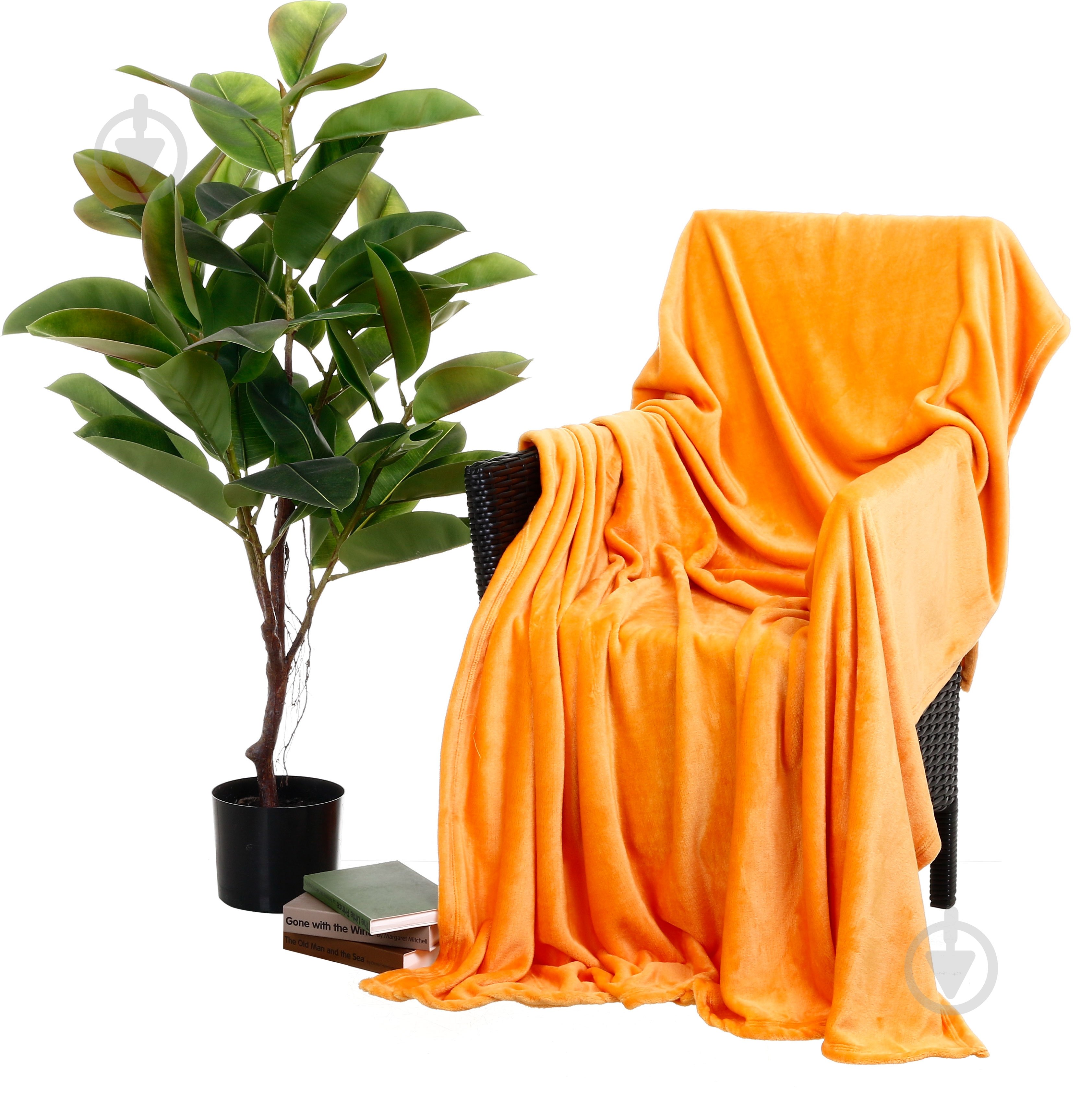 Плед Frannel Solid 220x200 см оранжевый La Nuit - фото 1 Плед Frannel Solid 220x200 см оранжевый La Nuit - фото 1