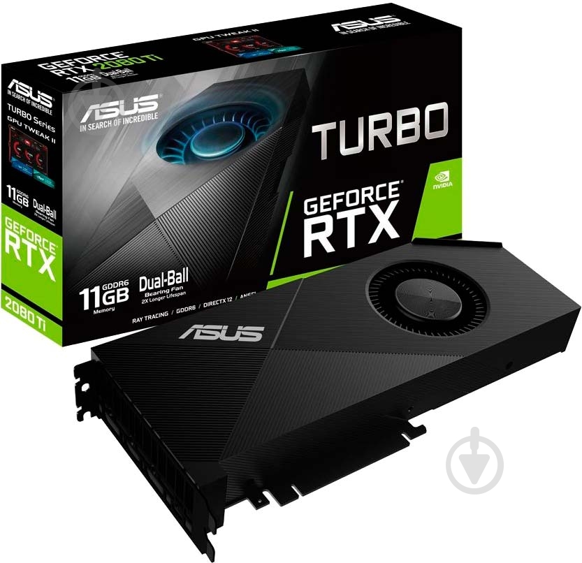 Видеокарта Asus GeForce RTX 2080 Ti 11GB GDDR6 352bit (TURBO-RTX2080TI-11G) - фото 1