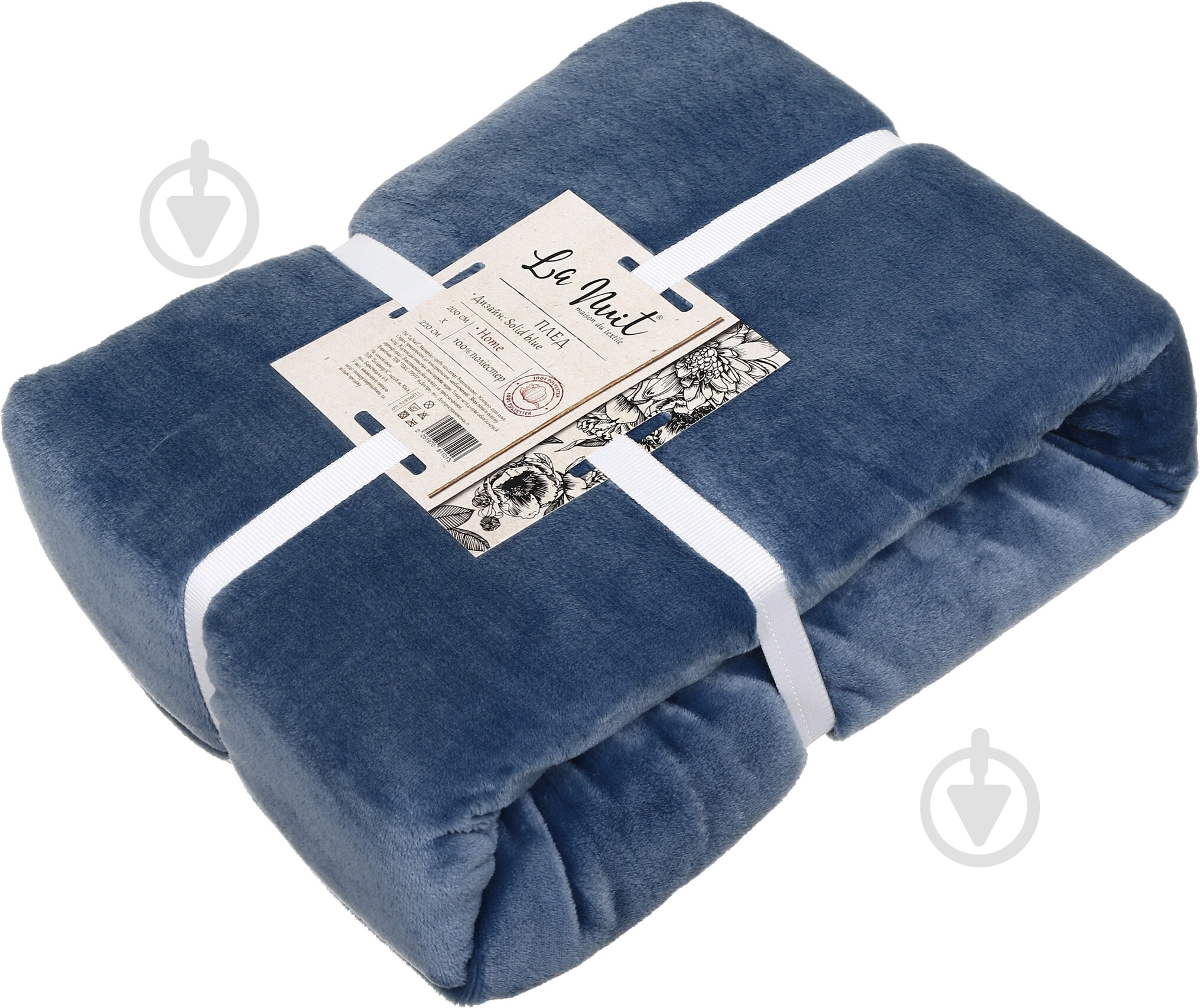 Плед из микрофибры Frannel Solid blue 220x200 см синий La Nuit - фото 3