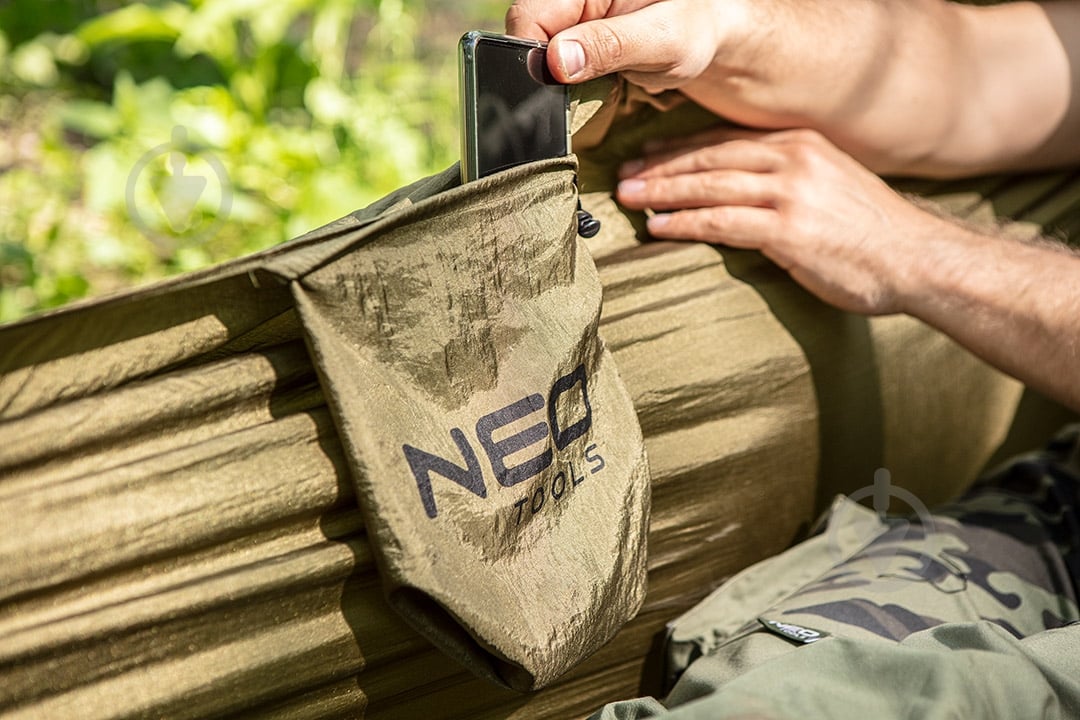 Гамак NEO tools до 200кг 140x330 см оливковый - фото 2 Гамак NEO tools до 200кг 140x330 см оливковый - фото 2