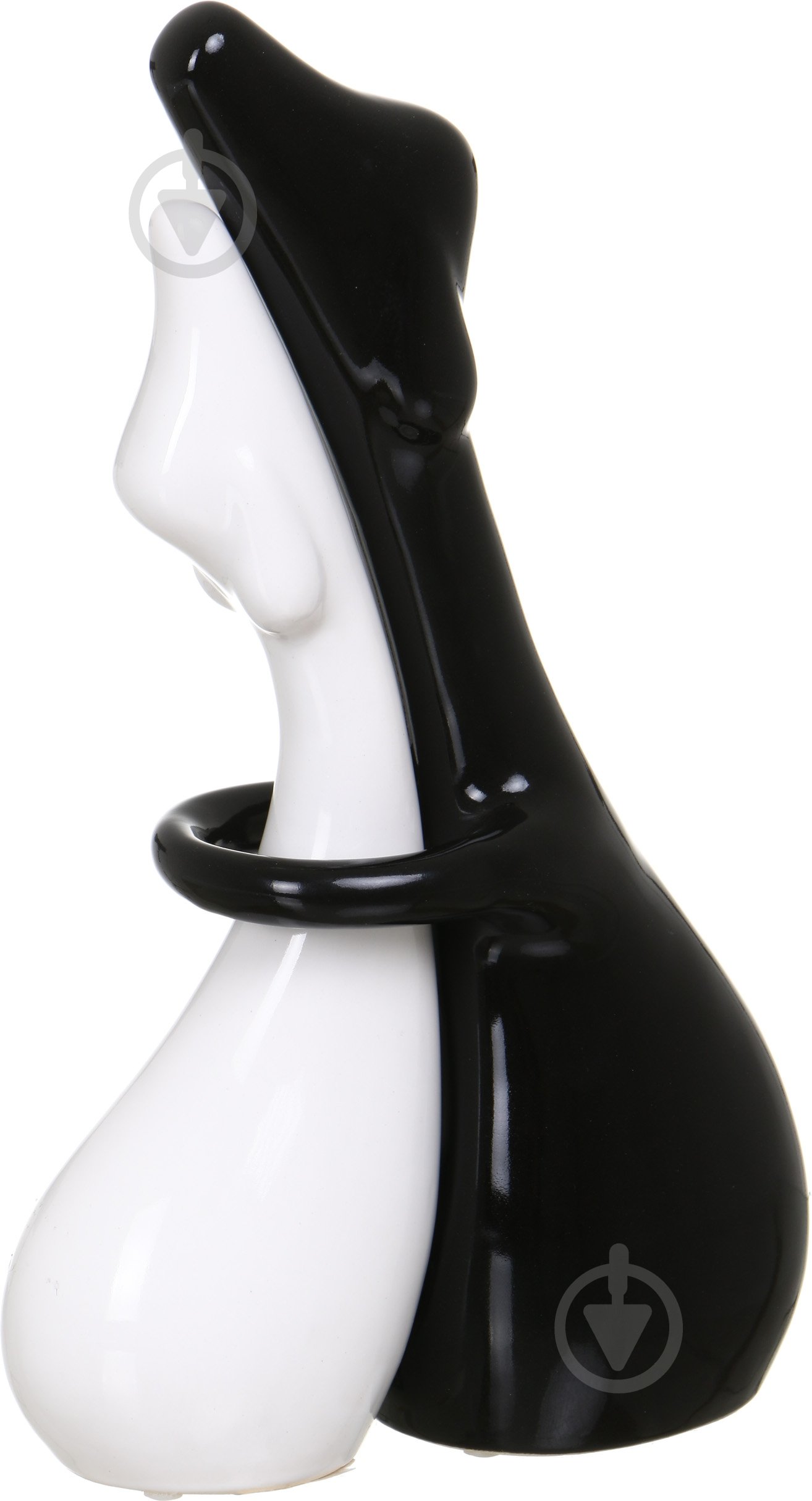 Статуетка Eterna пара котів 15х9х32 см та 10х8х29 см чорний із білим - фото 2