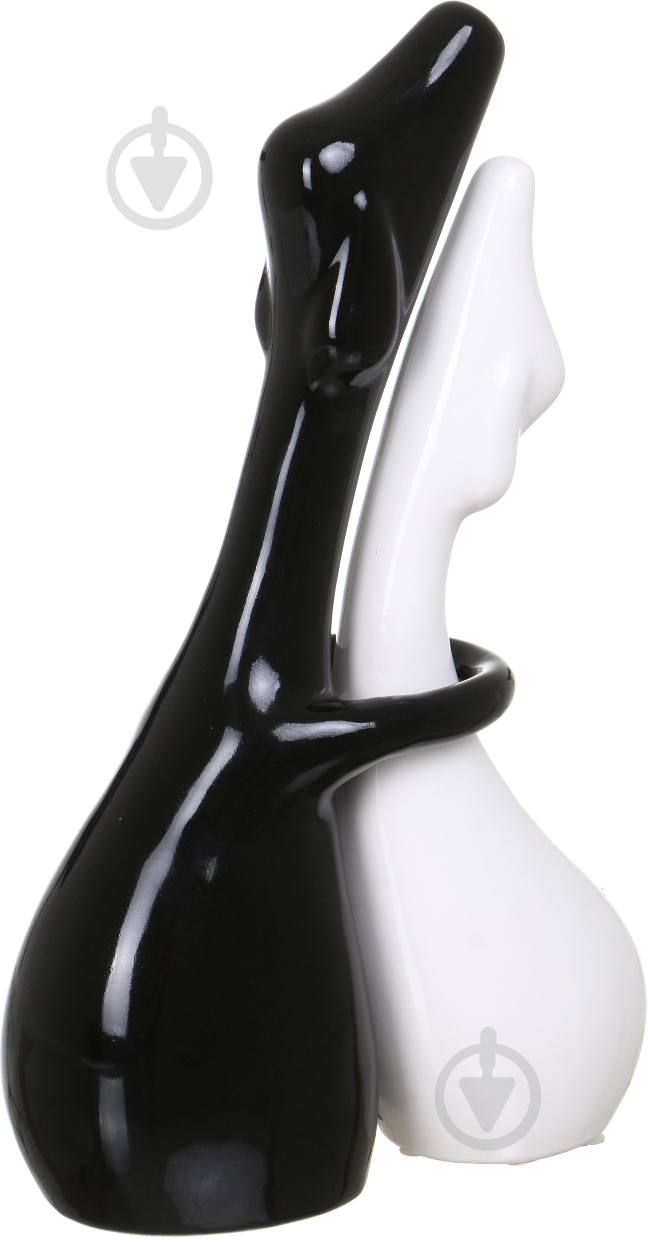 Статуетка Eterna пара котів 15х9х32 см та 10х8х29 см чорний із білим - фото 1