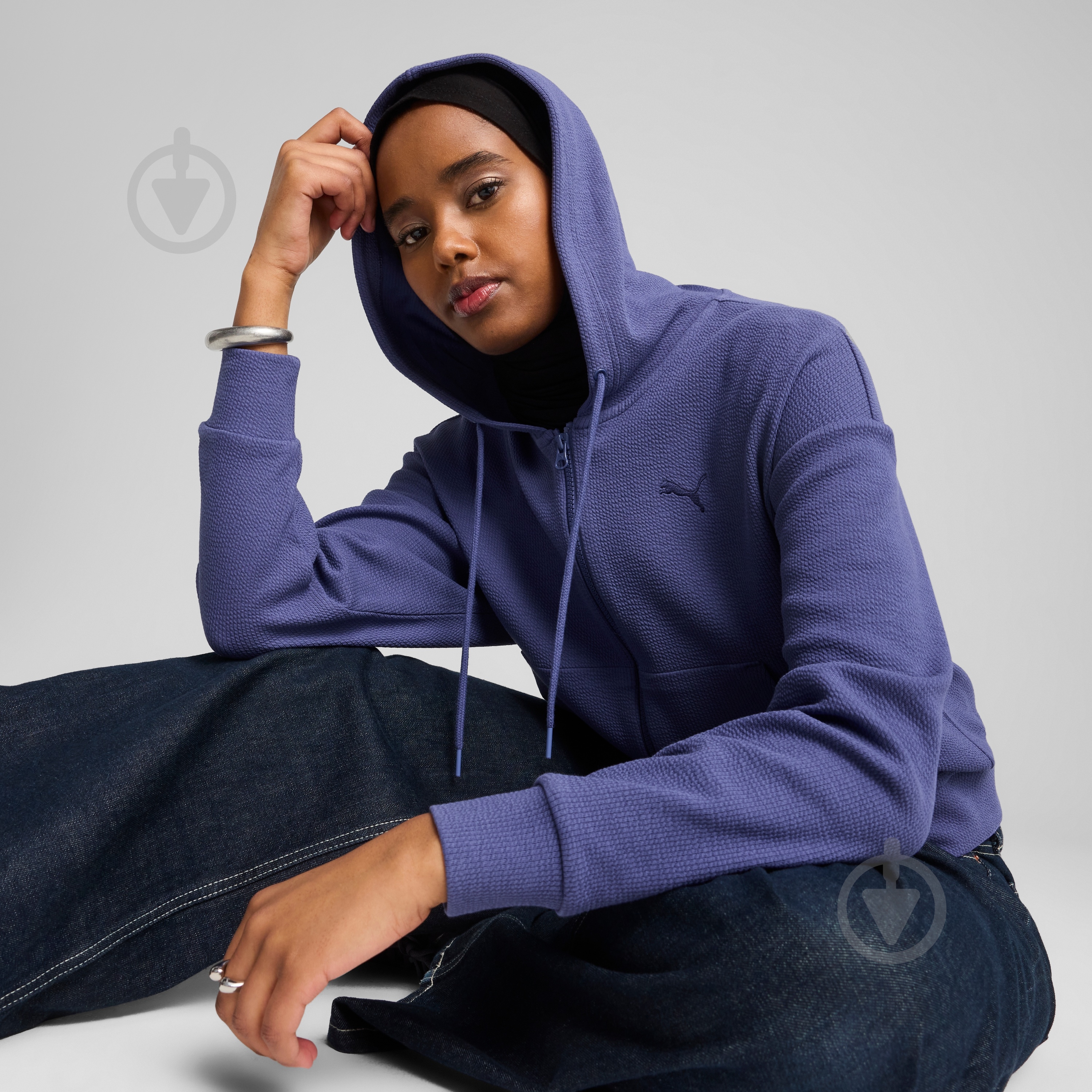 smile0u0p Толстовка мужская Puma EVOSTRIPE FZ Hoodie DK оливковая 69219061