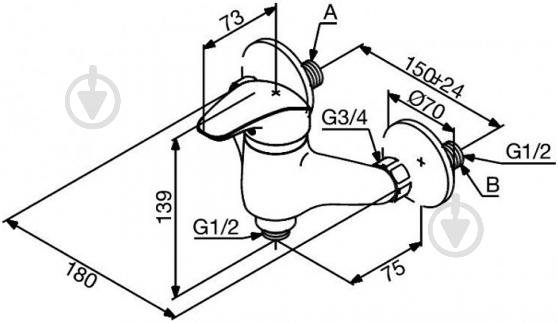 Смеситель для душа Damixa Space 102000000 - фото 2