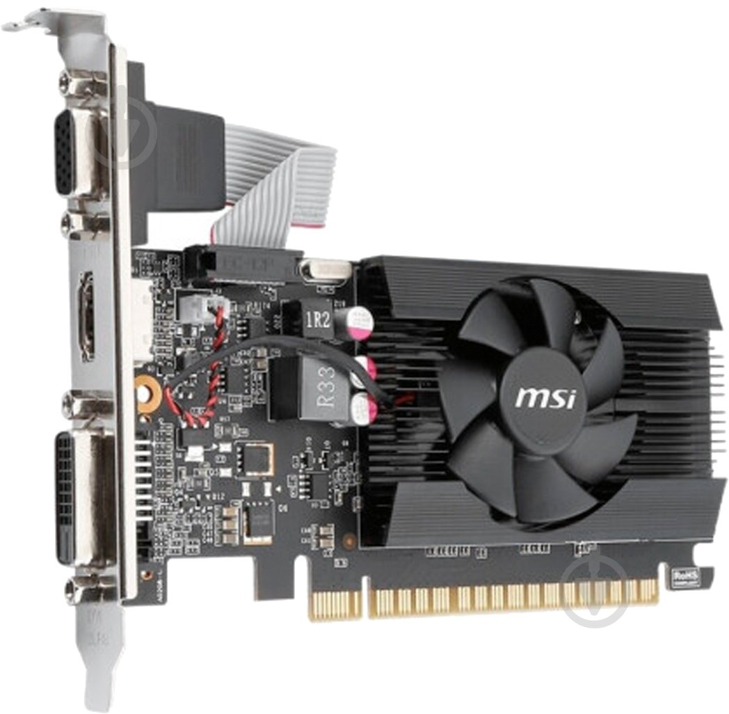 Видеокарта MSI GeForce GT 710 1GB GDDR3 64bit (GT 710 1GD3 LP) - фото 1 Видеокарта MSI GeForce GT 710 1GB GDDR3 64bit (GT 710 1GD3 LP) - фото 1
