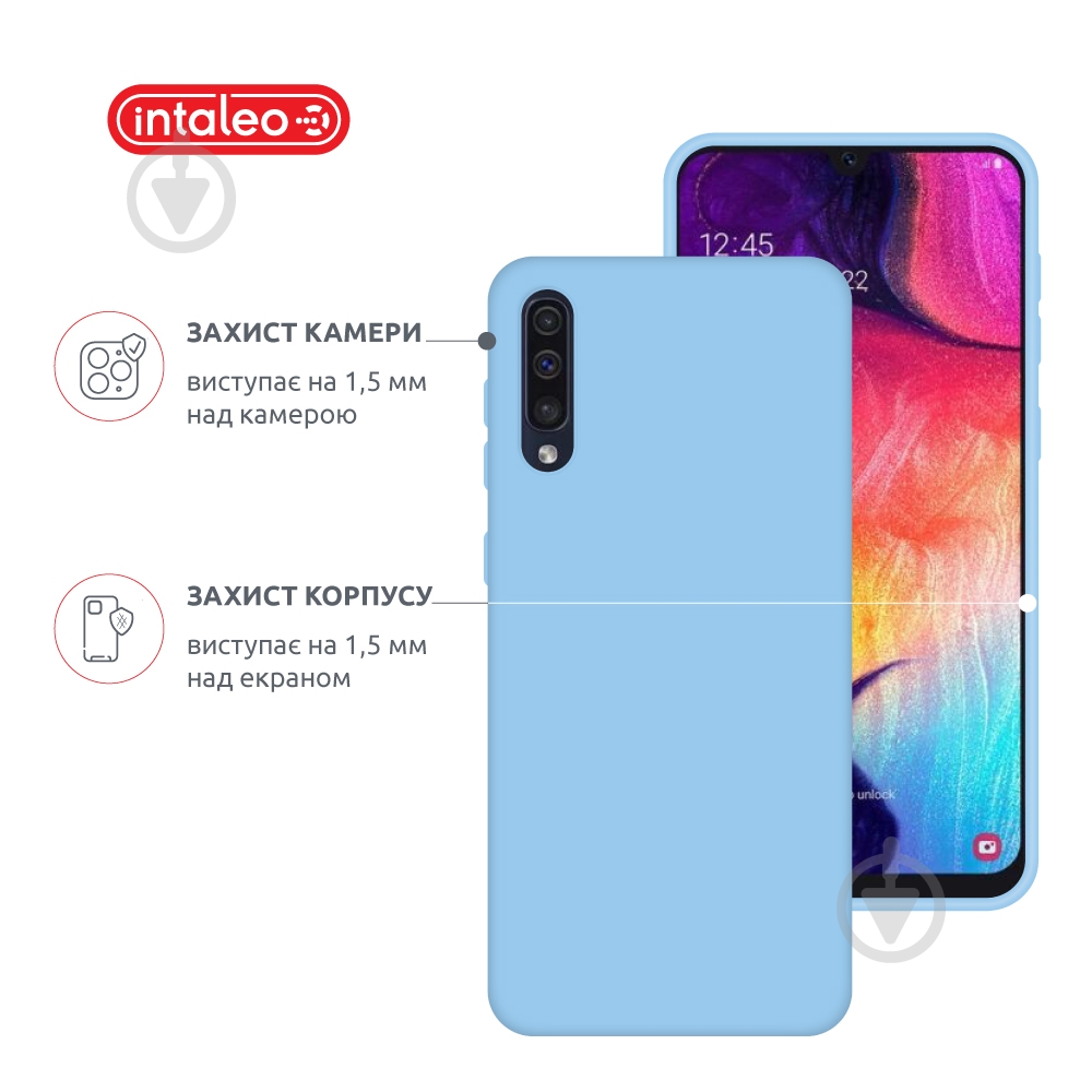 Чехол Intaleo SoftShell для Samsung Galaxy A50 голубой - фото 3 Чехол Intaleo SoftShell для Samsung Galaxy A50 голубой - фото 3