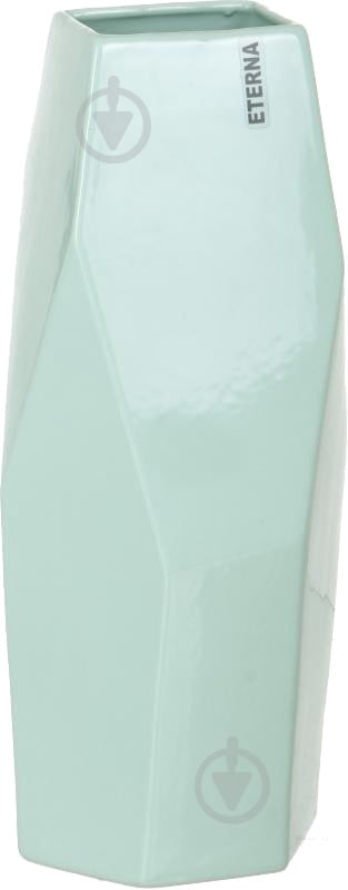 Ваза керамическая Eterna Полигональ 13х12х21 см 21 см зеленая - фото 1