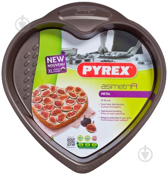 Форма для торта Pyrex Asimetria Heart Cake Pan 26 см AS26HA0 - фото 2
