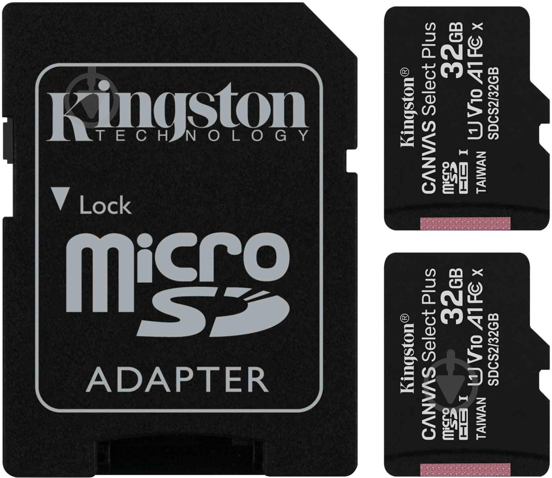 Карта памяти Kingston microSDXC 64 ГБ Class 10 (SDCS2/32GB-2P1A) Canvas Select Plus 2 Pack - фото 1