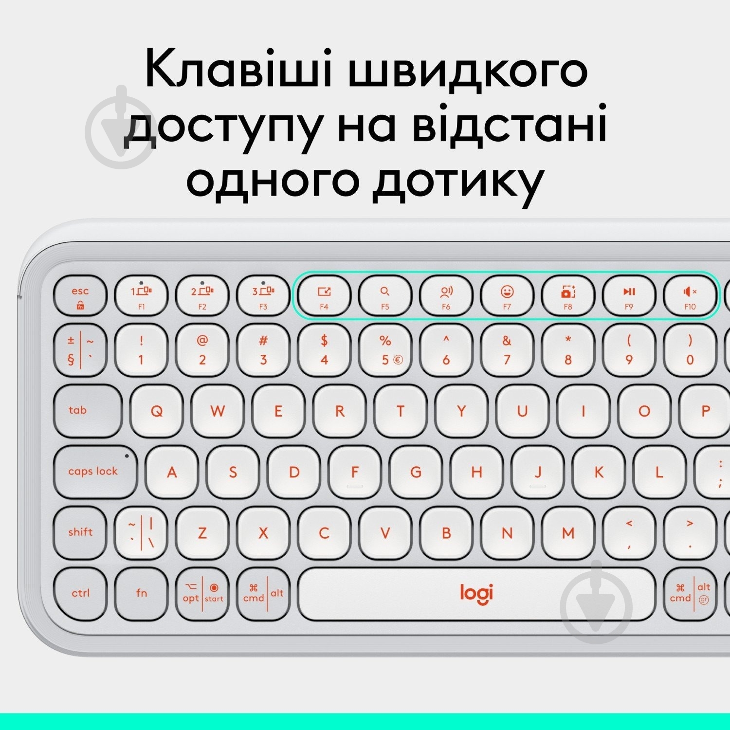 Клавиатура Logitech Pop Icon Keys (L920-013072) white - фото 9