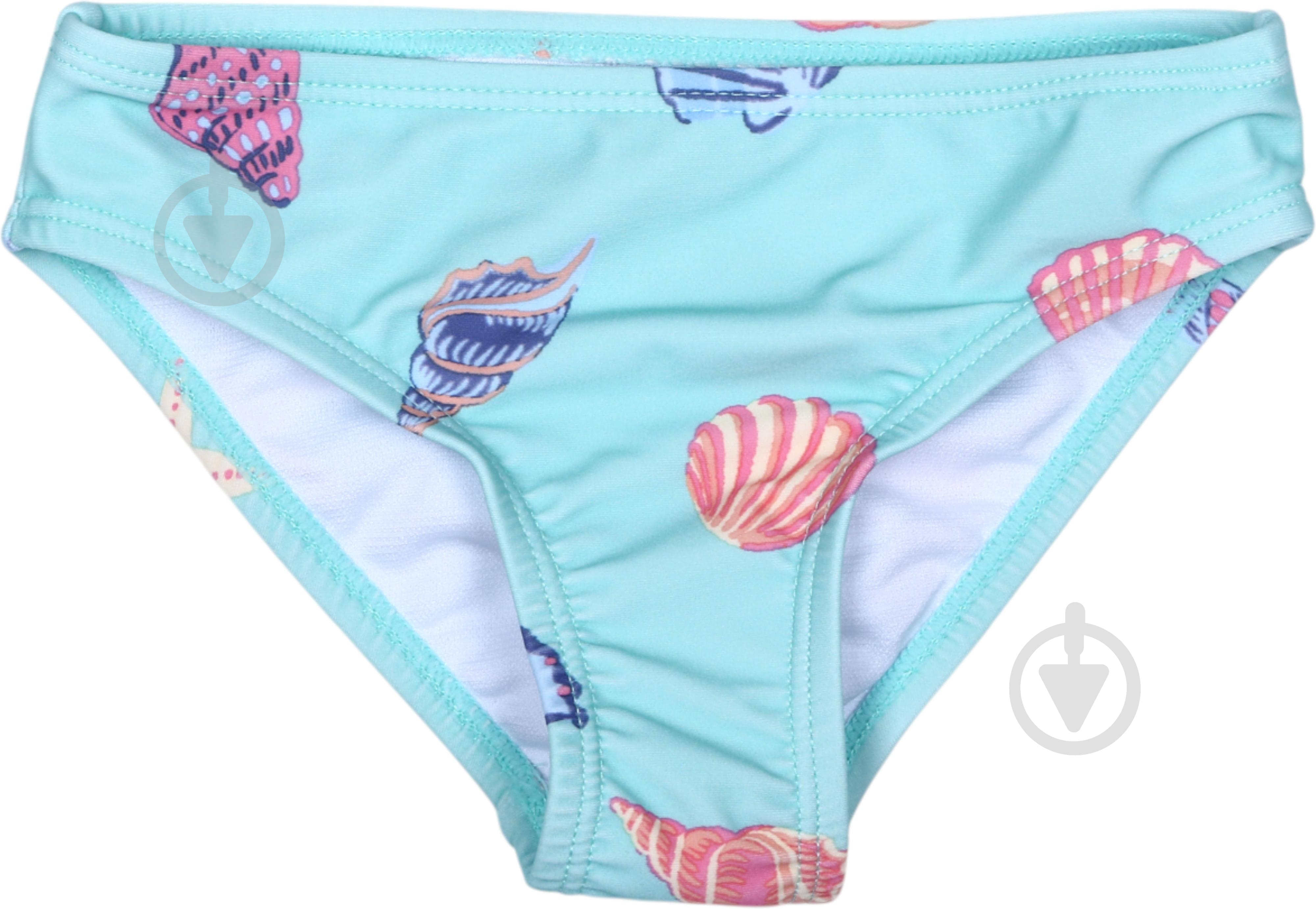 Купальник для дівчаток HW 25ENGL1 р.110-116 блакитний із принтом - фото 2