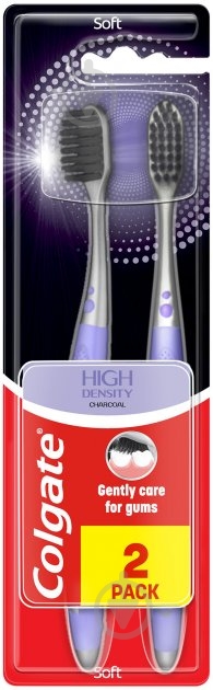 Зубна щітка Colgate High Density чорне вугілля 1+1 м'яка - фото 1