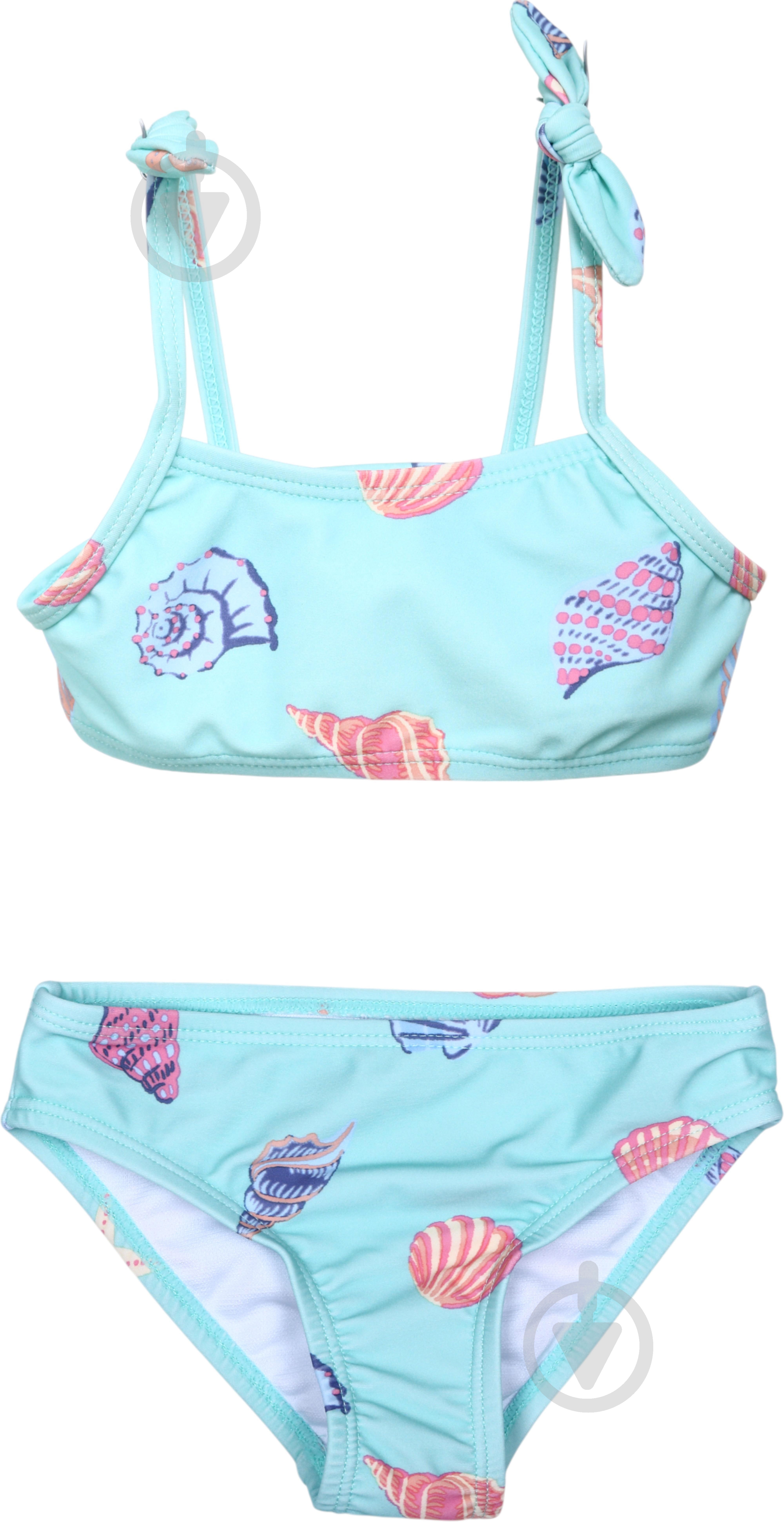 Купальник для дівчаток HW 25ENGL1 р.122-128 блакитний із принтом - фото 1 Купальник для дівчаток HW 25ENGL1 р.122-128 блакитний із принтом - фото 1