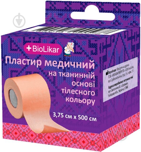 BioLikar Пластир на тканинній основі тілесного кольору в котушці 3,75 см х 500 см 1 шт. - фото 1