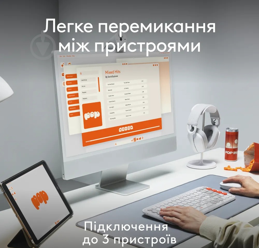 Мишка бездротова Logitech POP Mouse with emoji graphite (L910-007412) - фото 5