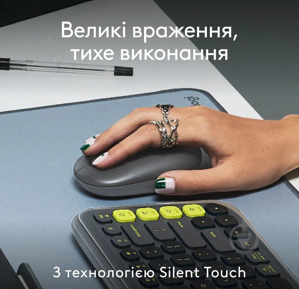 Мишка бездротова Logitech POP Mouse with emoji graphite (L910-007412) - фото 7