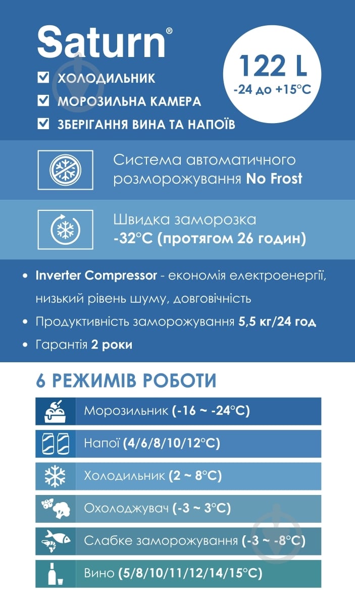 Морозильна камера Saturn ST-CF1987U - фото 3