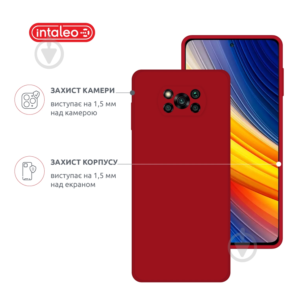 Чехол Intaleo SoftShell красный для Xiaomi Poco X3 Pro - фото 3 Чехол Intaleo SoftShell красный для Xiaomi Poco X3 Pro - фото 3
