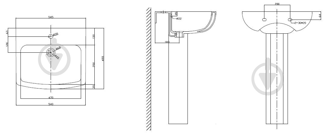 Умивальник Mixxen Belfast 55х45 см білий MXMD0756 - фото 2