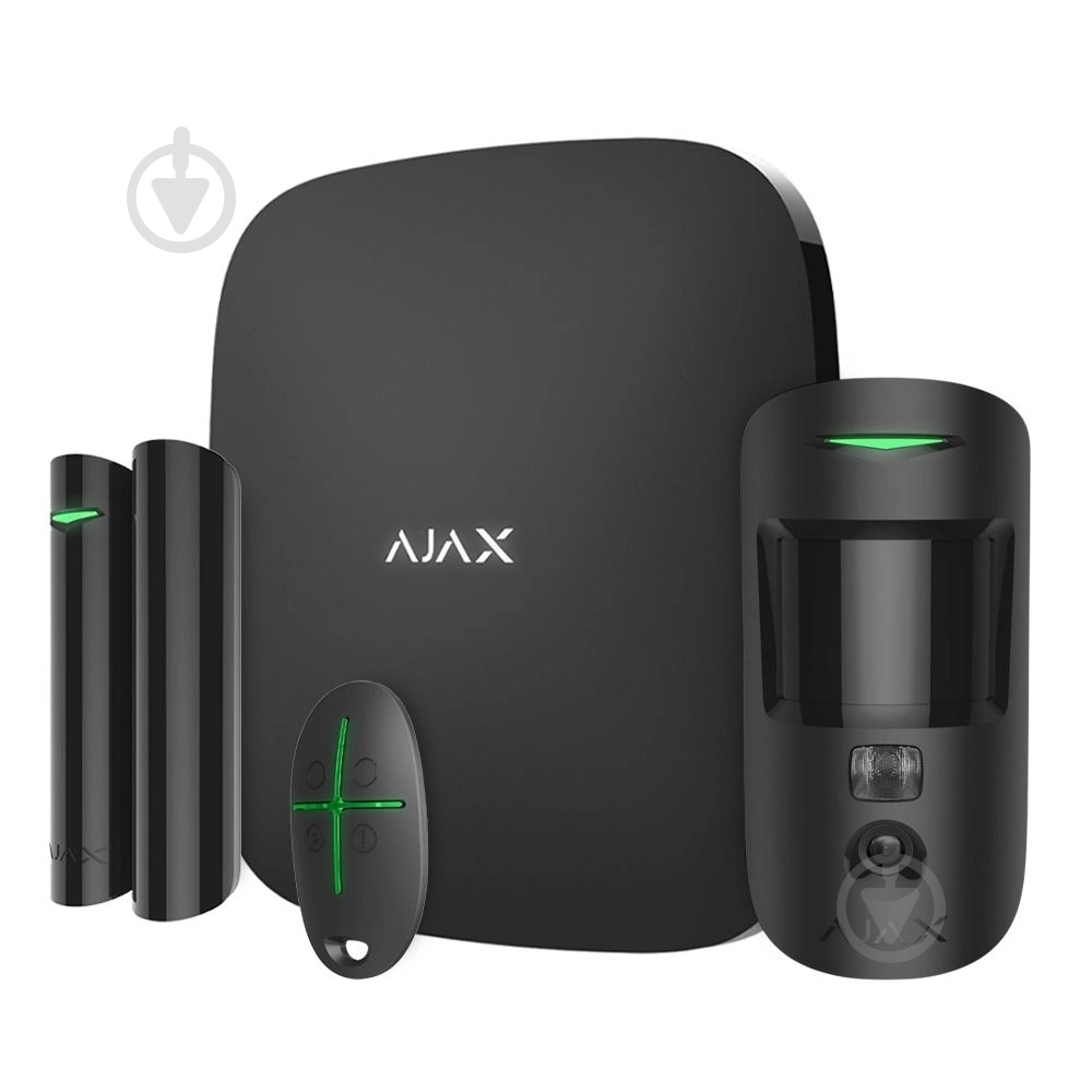Комплект беспроводной сигнализации Ajax StarterKit Cam HDR Black - 2G, Ethernet, фотоверификация тревог - фото 1