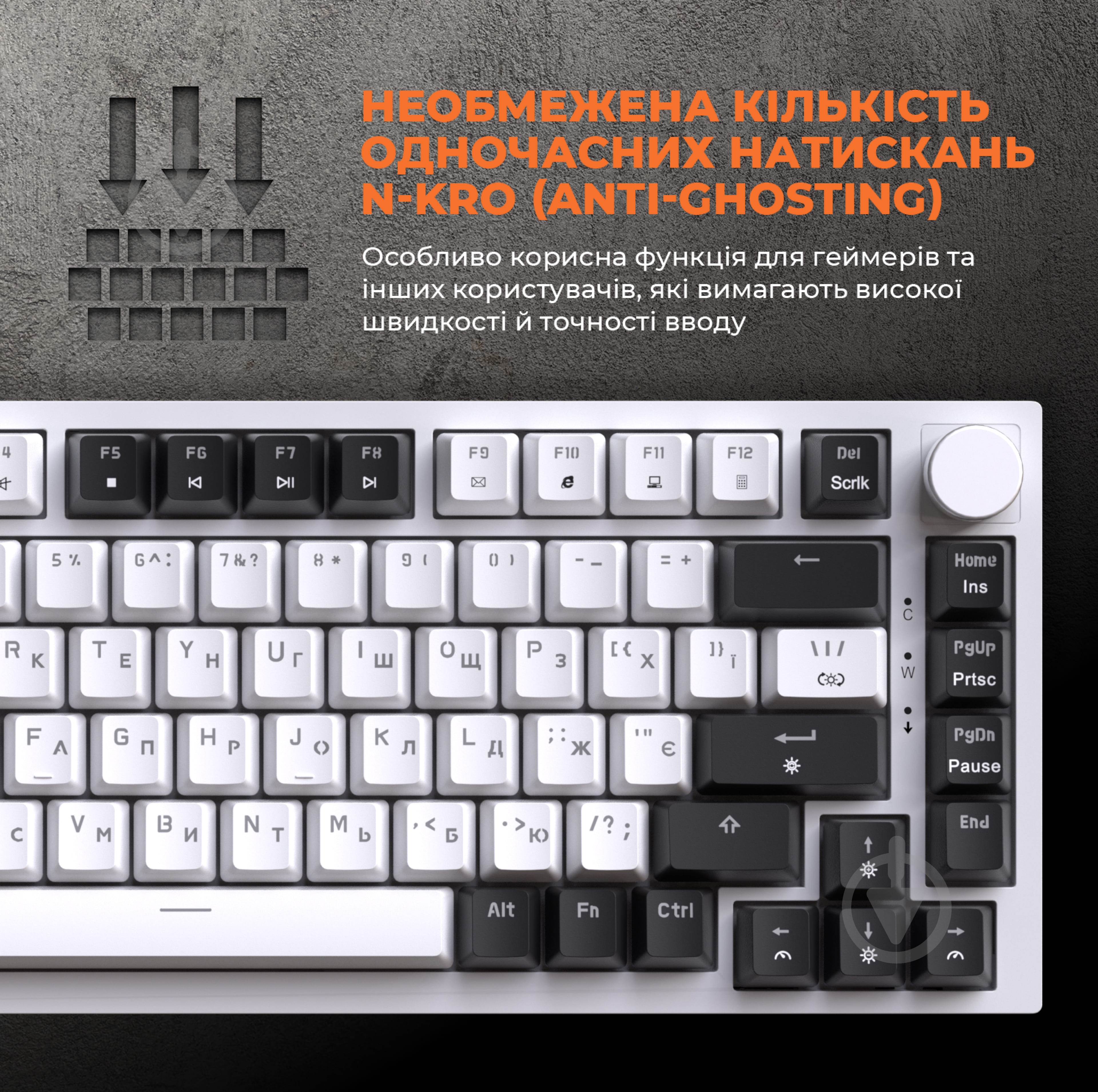 Клавіатура ігрова GamePro (MK160W) Hot-Swap RGB white - фото 12