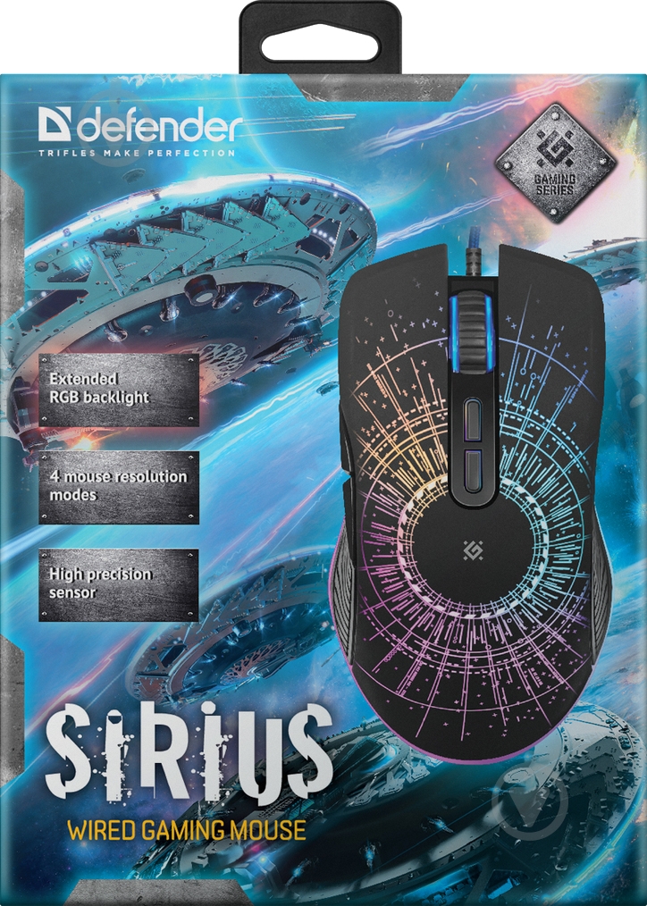 Мышь Defender Sirius GM-660L RGB USB Black 52660 - фото 3