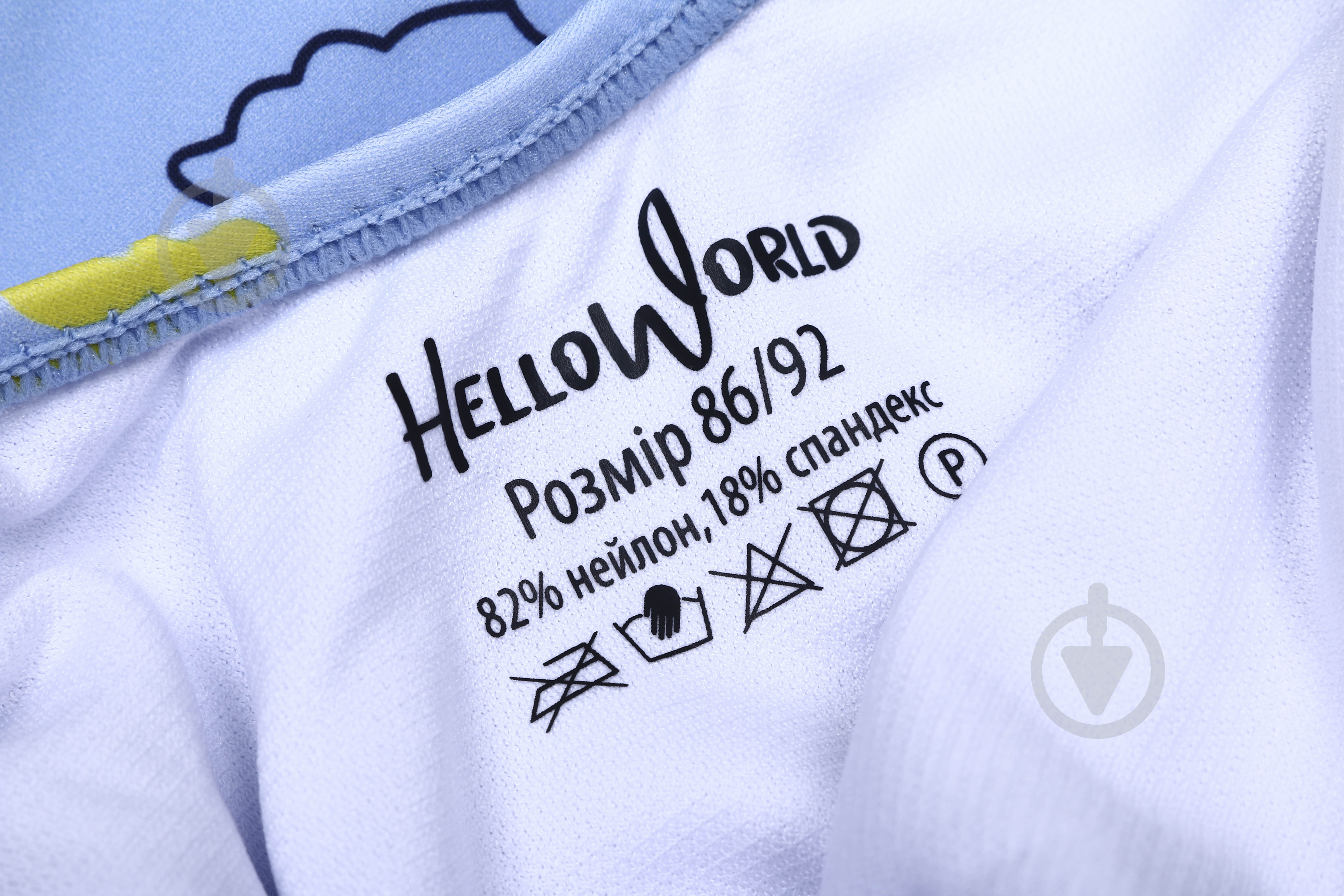 Купальник для девочек HW 25ENGL4 р.134-140 голубой с принтом - фото 4