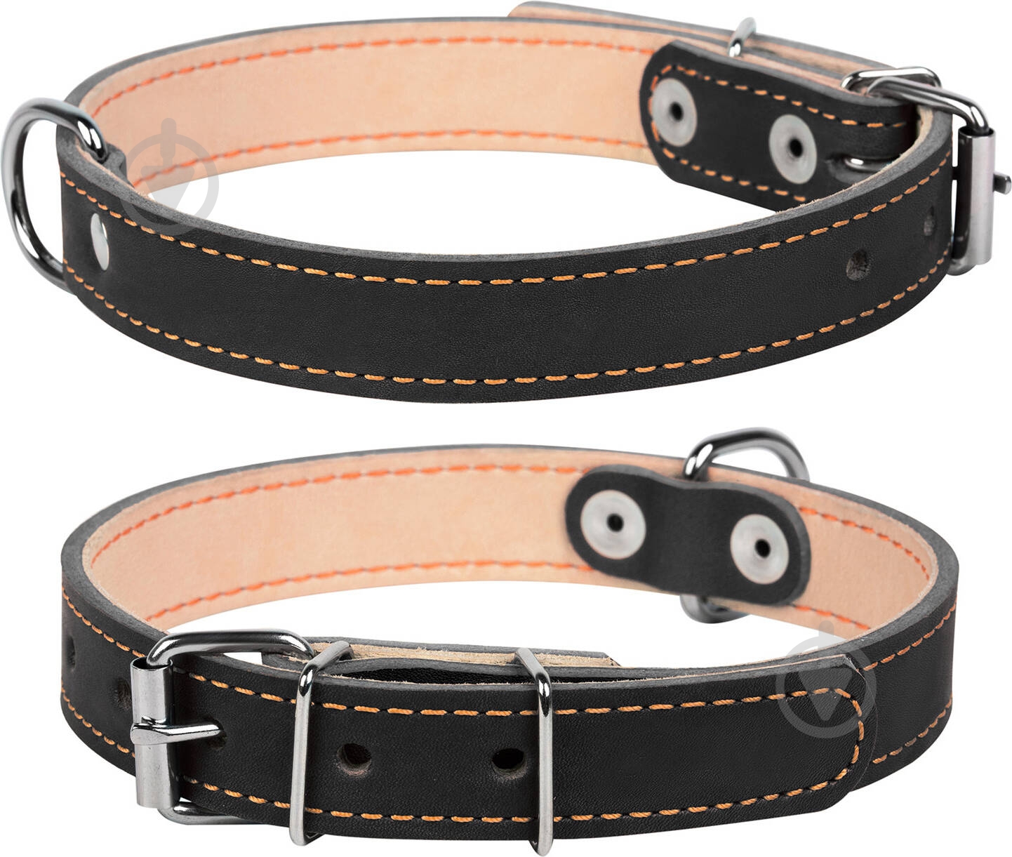 Ошейник Collar двойной 2х32-40 см черный - фото 1