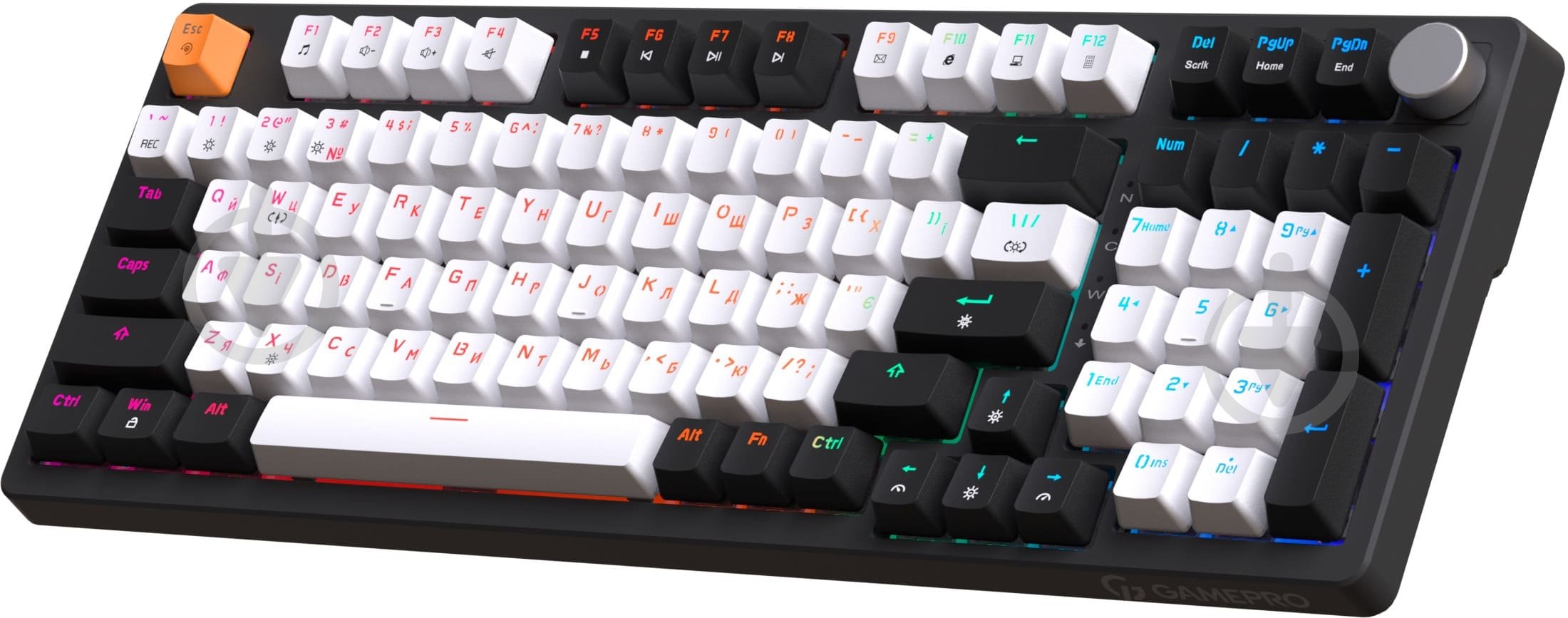 Клавіатура ігрова GamePro (MK170B) Hot-Swap RGB Black black/white - фото 1