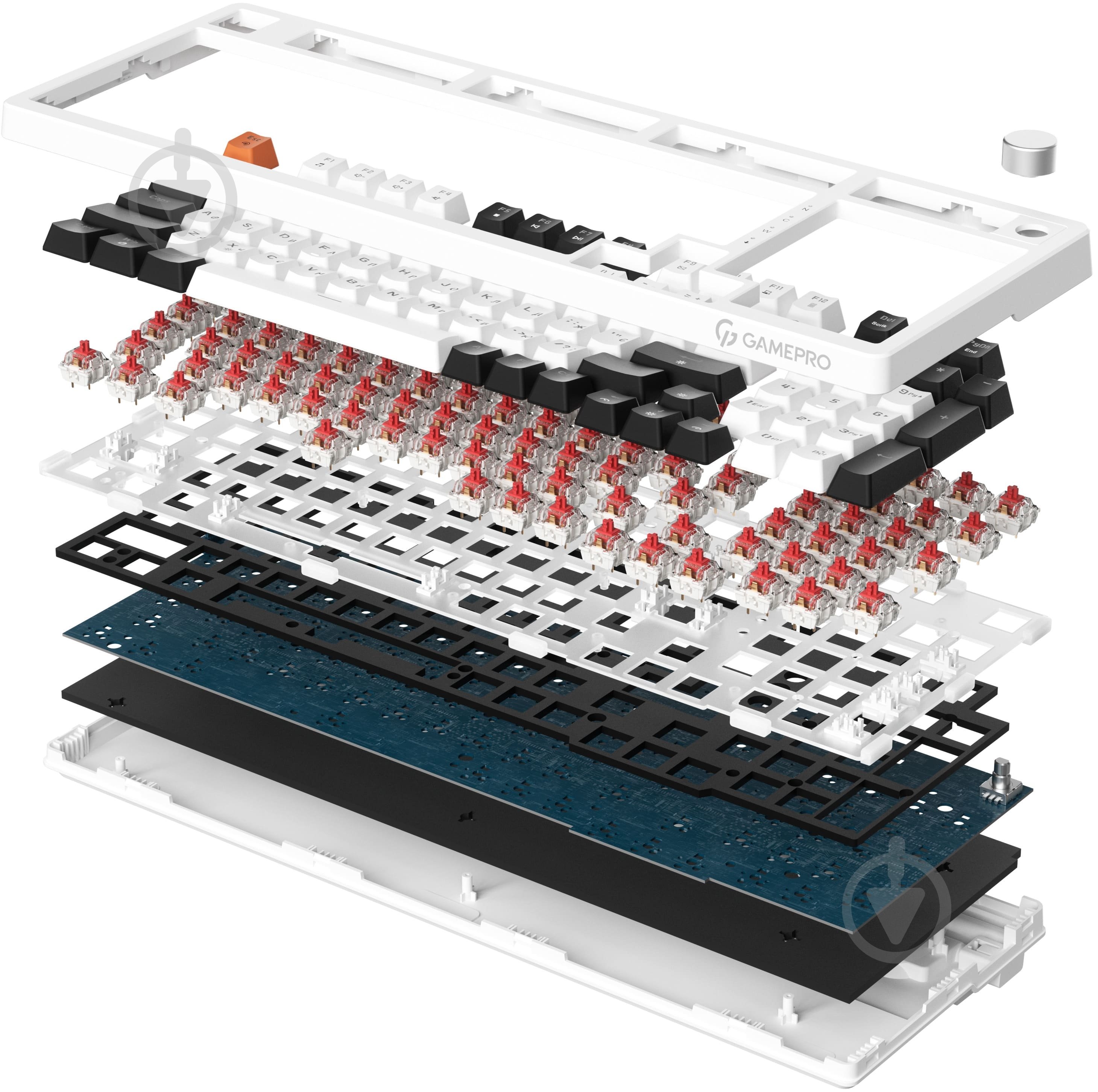 Клавіатура ігрова GamePro (MK170B) Hot-Swap RGB Black black/white - фото 4