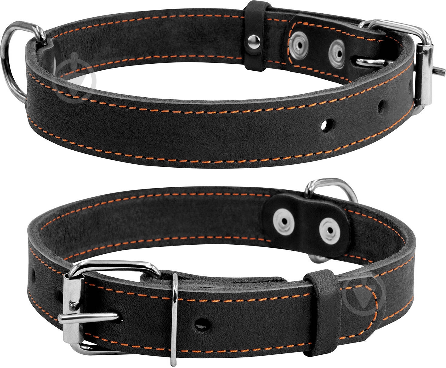 Ошейник Collar одинарный 2,5х38-50 см черный - фото 1