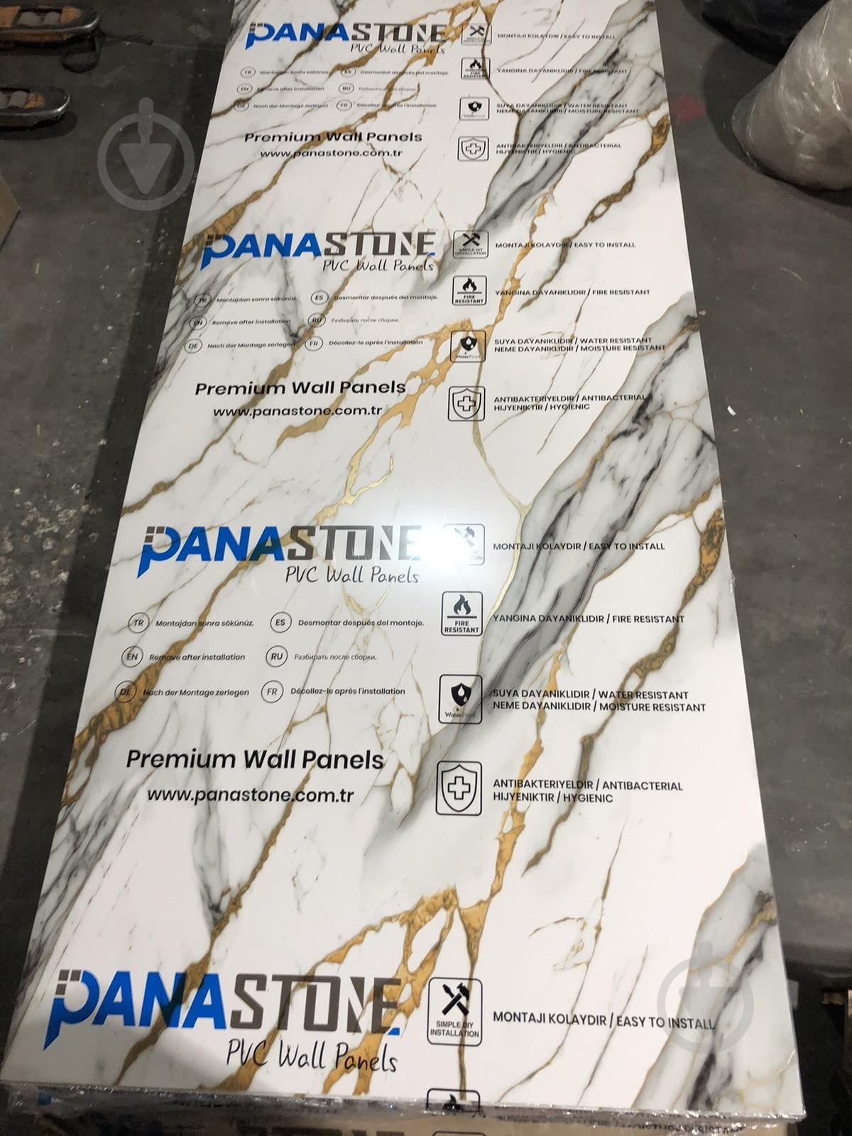 Декоративна панель Panastone ПВХ Carrara Gold 1220х2800x2,8 мм (PS-106) - фото 2 Декоративна панель Panastone ПВХ Carrara Gold 1220х2800x2,8 мм (PS-106) - фото 2