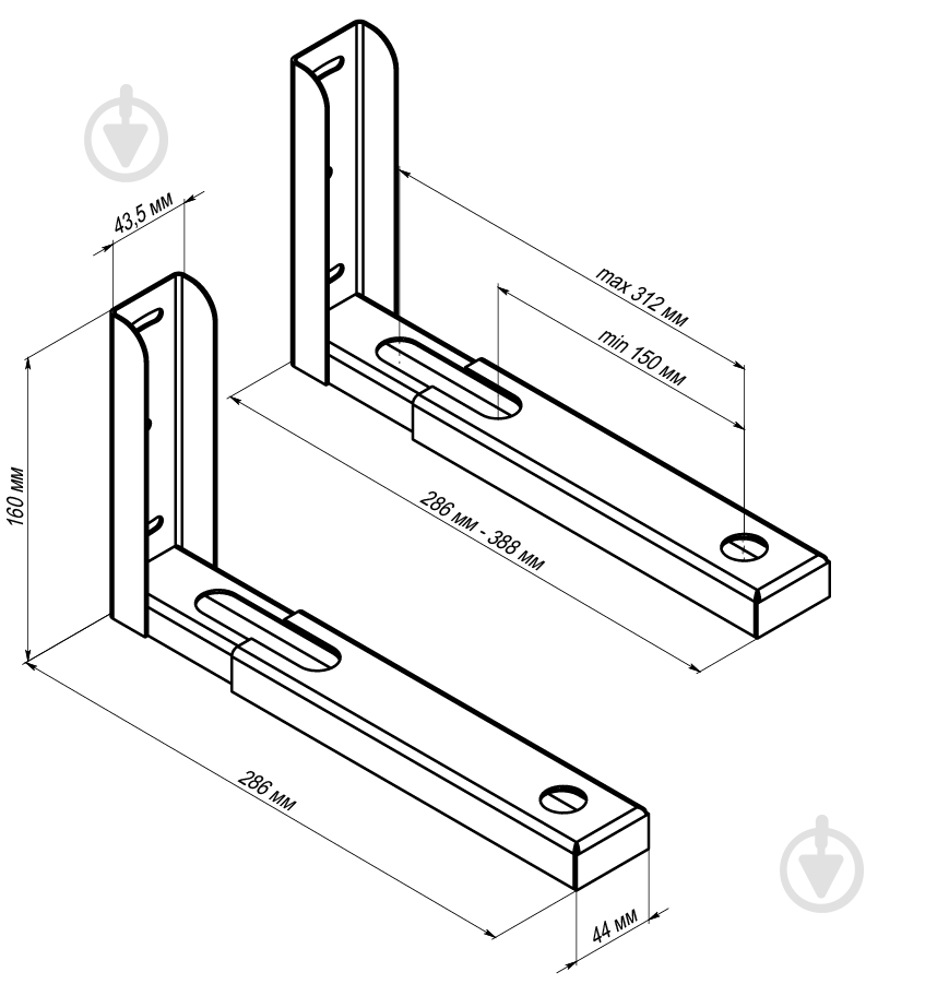 Крепление для микроволновой печи HausMark настенный EW-W (белый) - фото 5 Крепление для микроволновой печи HausMark настенный EW-W (белый) - фото 5
