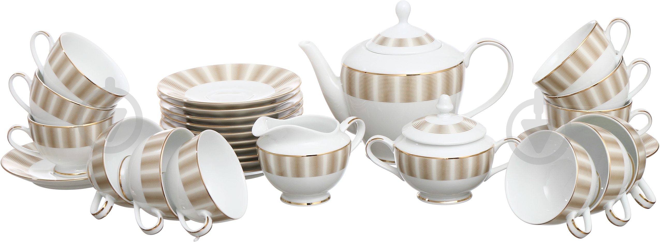 Сервиз чайный DPL Karina Brown 27 предметов на 12 персон 20706 - фото 1 Сервиз чайный DPL Karina Brown 27 предметов на 12 персон 20706 - фото 1