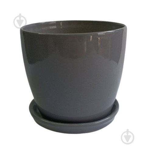 Горшок для цветов керамика овальный темно-серый 1 л Eterna (802-11) - фото 1 Горшок для цветов керамика овальный темно-серый 1 л Eterna (802-11) - фото 1