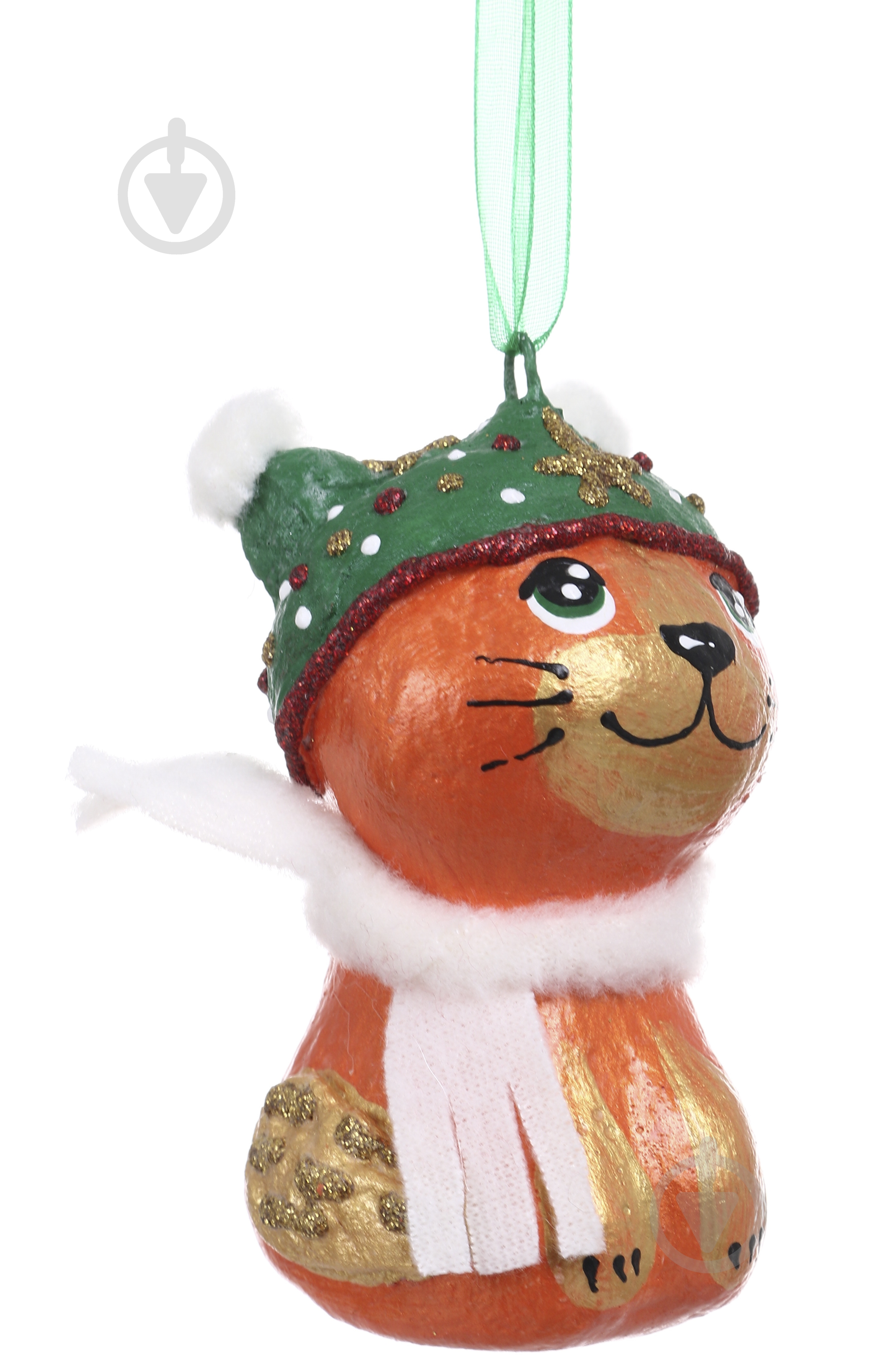 Подвеска новогодняя елочная скульптурная Кот в зеленой шапке 11 x 8 x 3 см (2033038010) - фото 2 Подвеска новогодняя елочная скульптурная Кот в зеленой шапке 11 x 8 x 3 см (2033038010) - фото 2