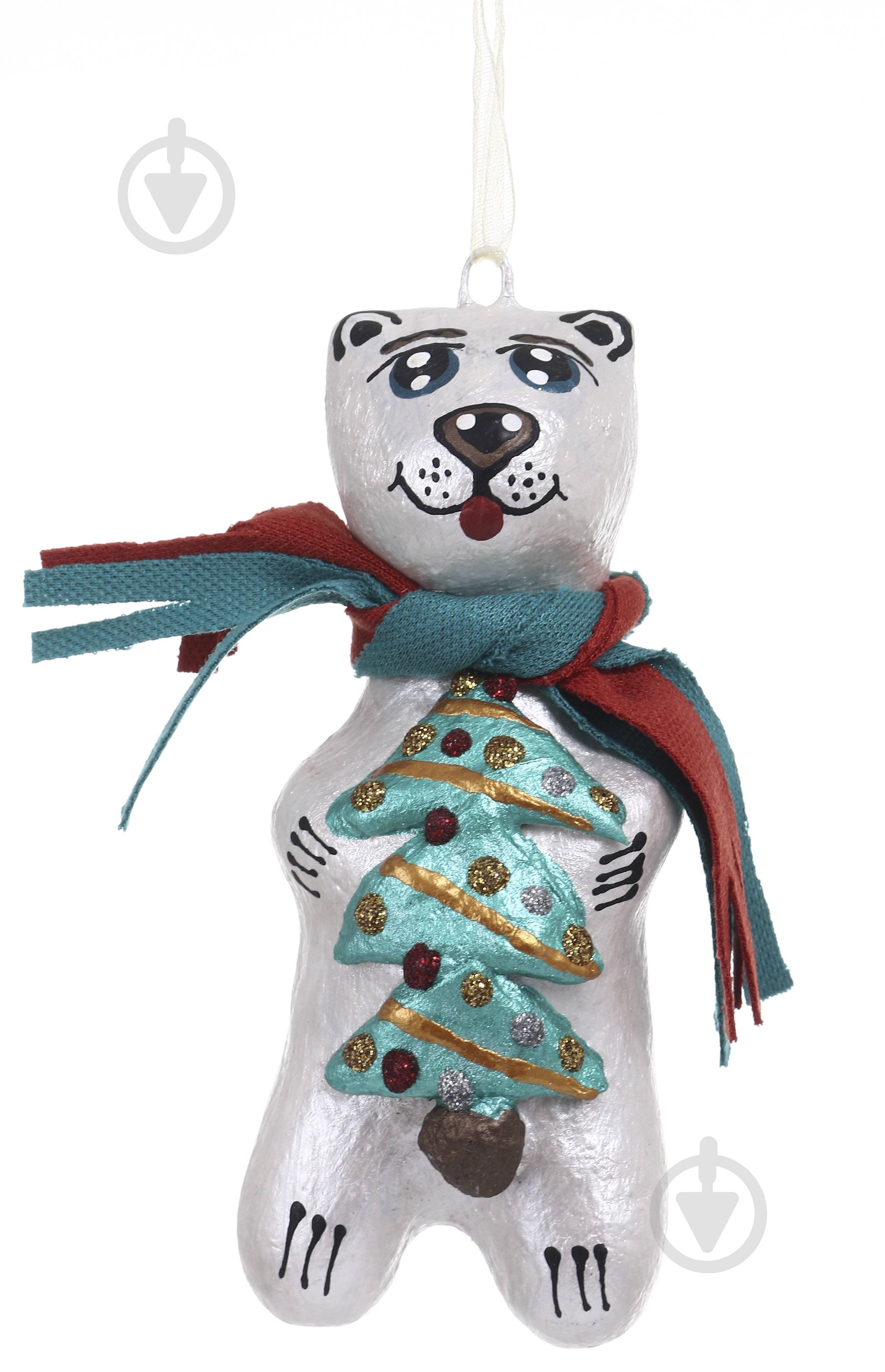 Елочная игрушка Мишка с елкой 11 x 4 x 4,5 см (2033003008) - фото 2 Елочная игрушка Мишка с елкой 11 x 4 x 4,5 см (2033003008) - фото 2