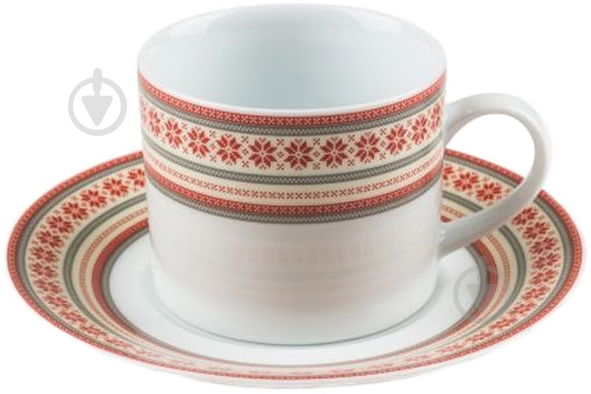 Чашка с блюдцем DPL Vyshivanka 200 мл - фото 1 Чашка с блюдцем DPL Vyshivanka 200 мл - фото 1
