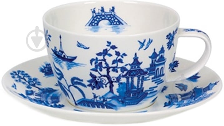 Чашка с блюдцем Dunoon Oriental blue 450 мл - фото 1