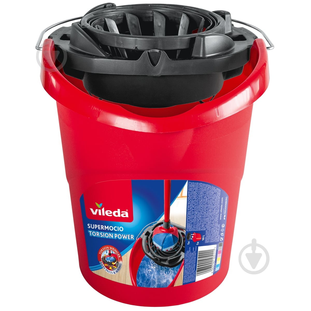Ведро для швабры Vileda Super Mocio 10 л красный - фото 1