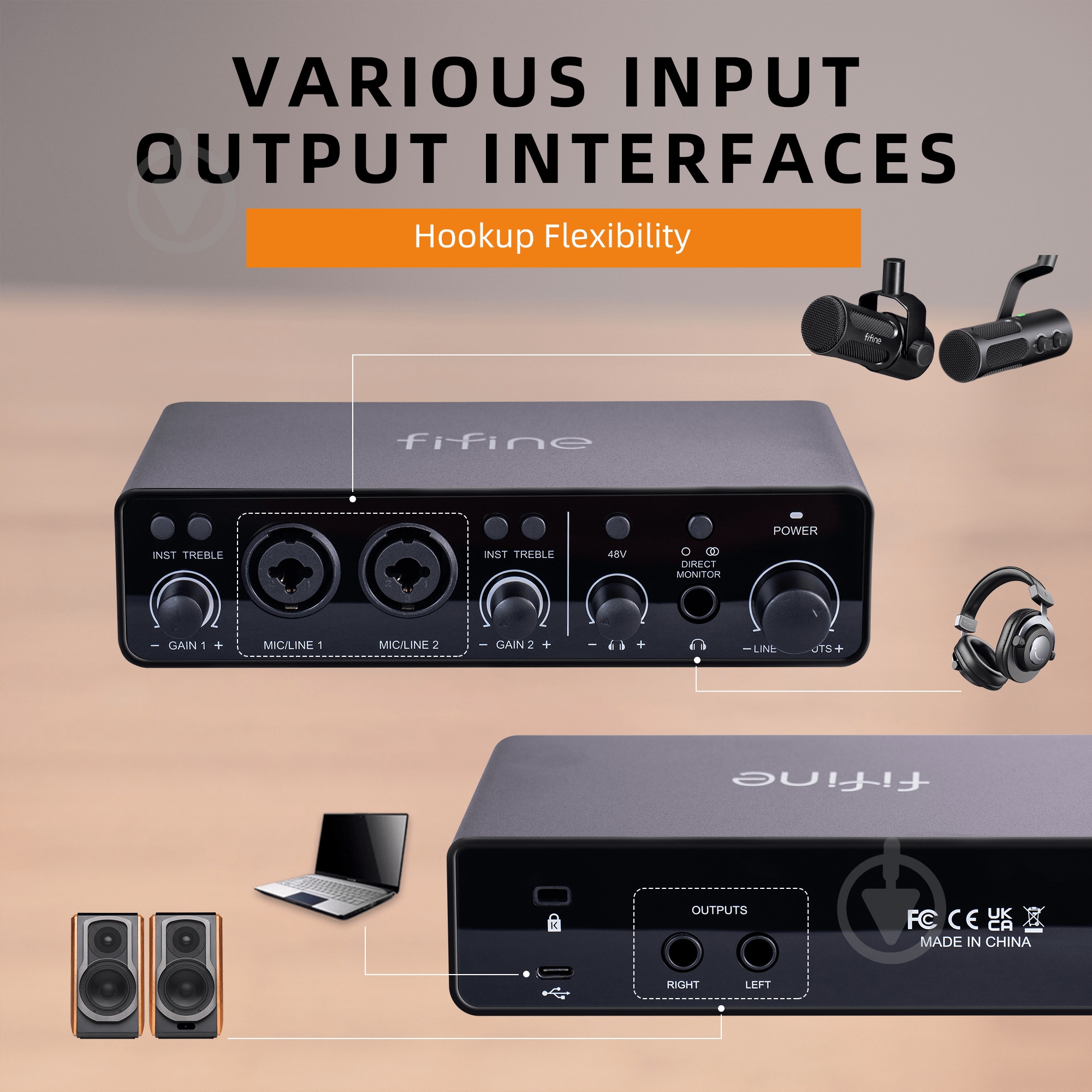 Аудиоинтерфейс FIFINE (Ampli 3) - фото 11