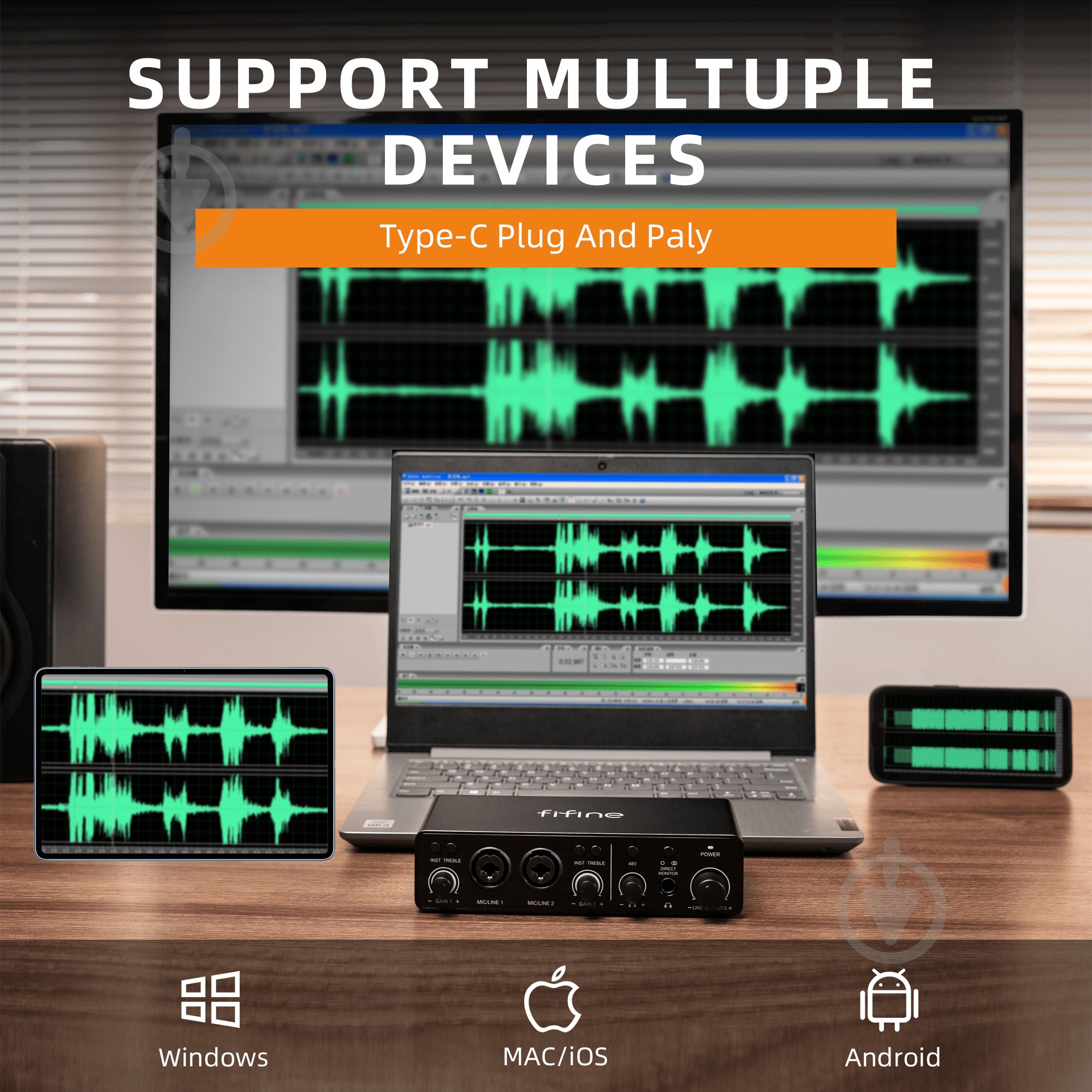 Аудиоинтерфейс FIFINE (Ampli 3) - фото 7