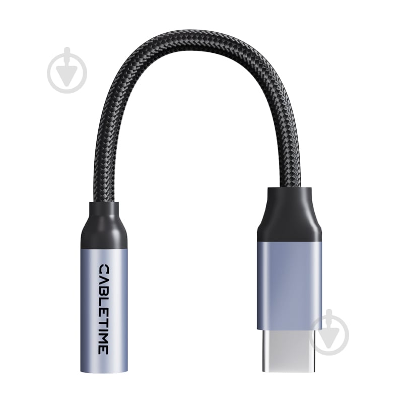 Адаптер CableTime USB Type-C (M) - 3.5 мм (F) blackgrey (CA915361) - фото 2