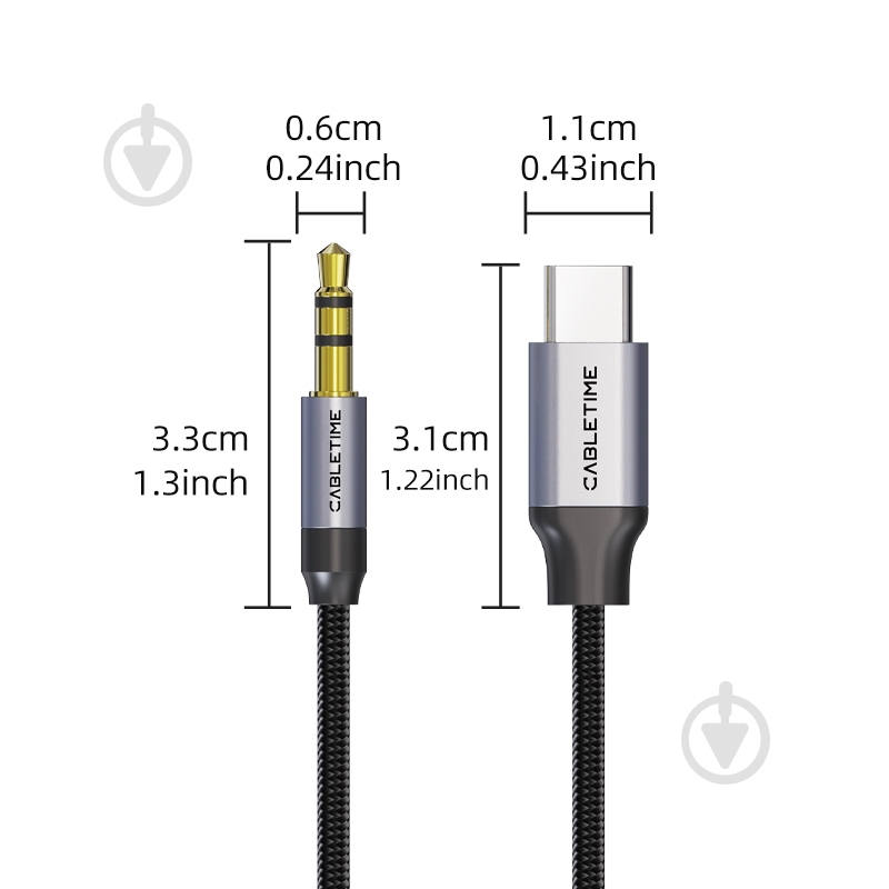 Кабель CableTime USB Type-C (M) - 3.5 мм 3,5 м black (CA915767) - фото 2 Кабель CableTime USB Type-C (M) - 3.5 мм 3,5 м black (CA915767) - фото 2