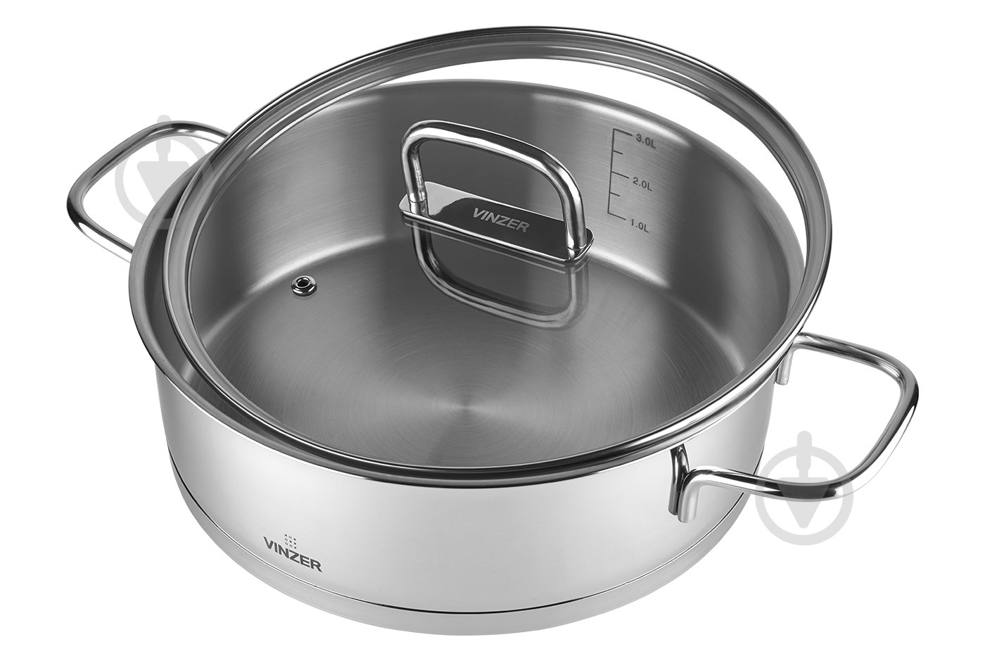 Сотейник з двома ручками та кришкою Vinzer Glossy Line 3,2 л 50046 - фото 2