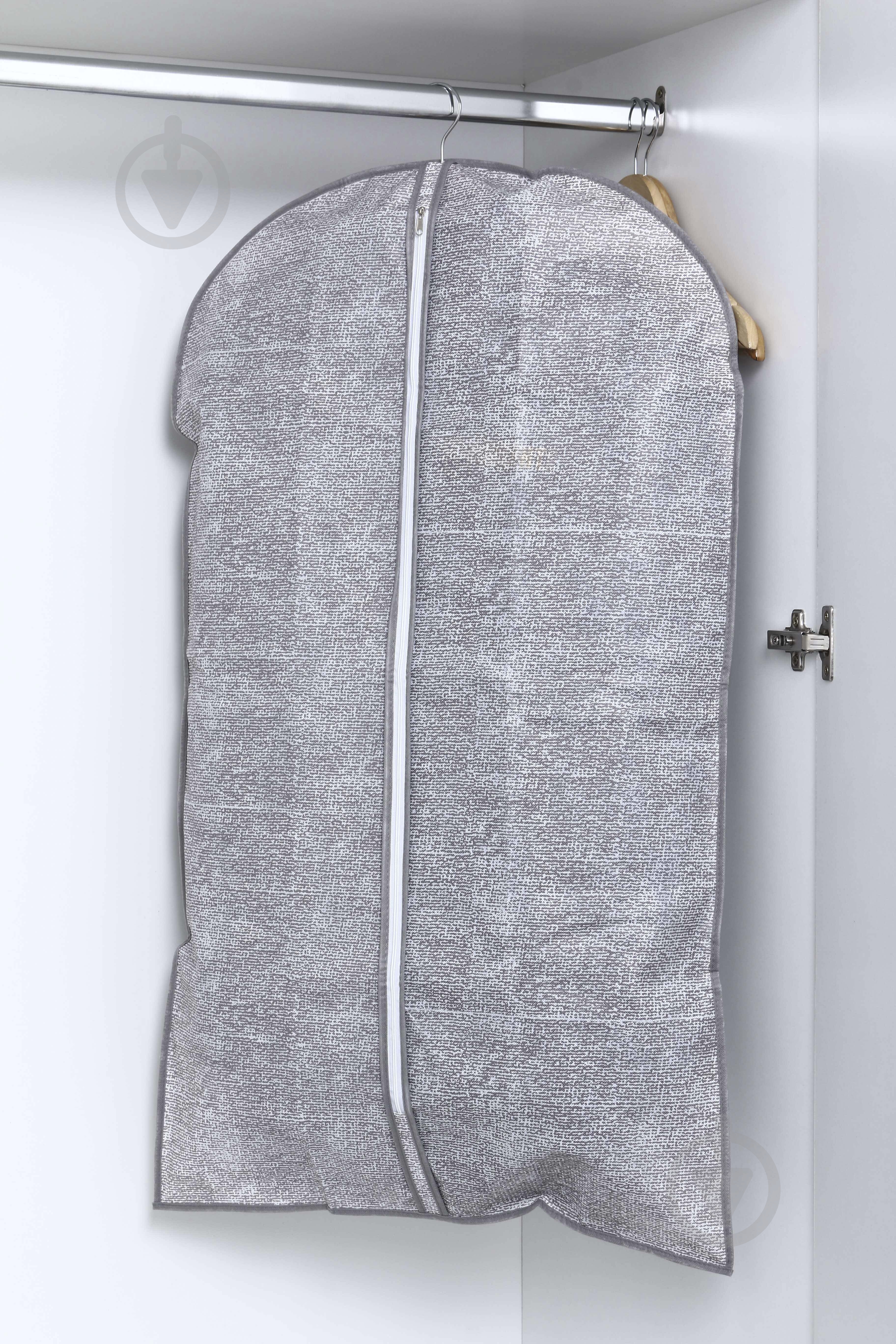 Чехол для одежды Silver Vivendi 100x60 см серый с прозрачным - фото 4